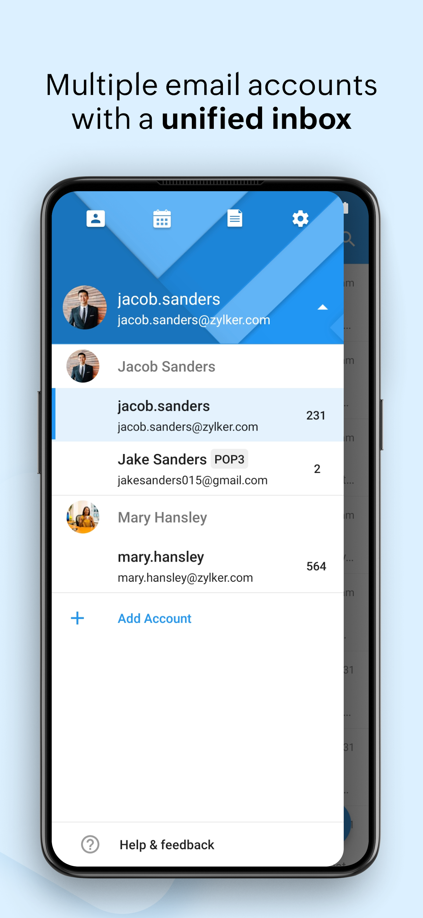 اسکرین شات 5 برنامه Zoho Mail - Email and Calendar