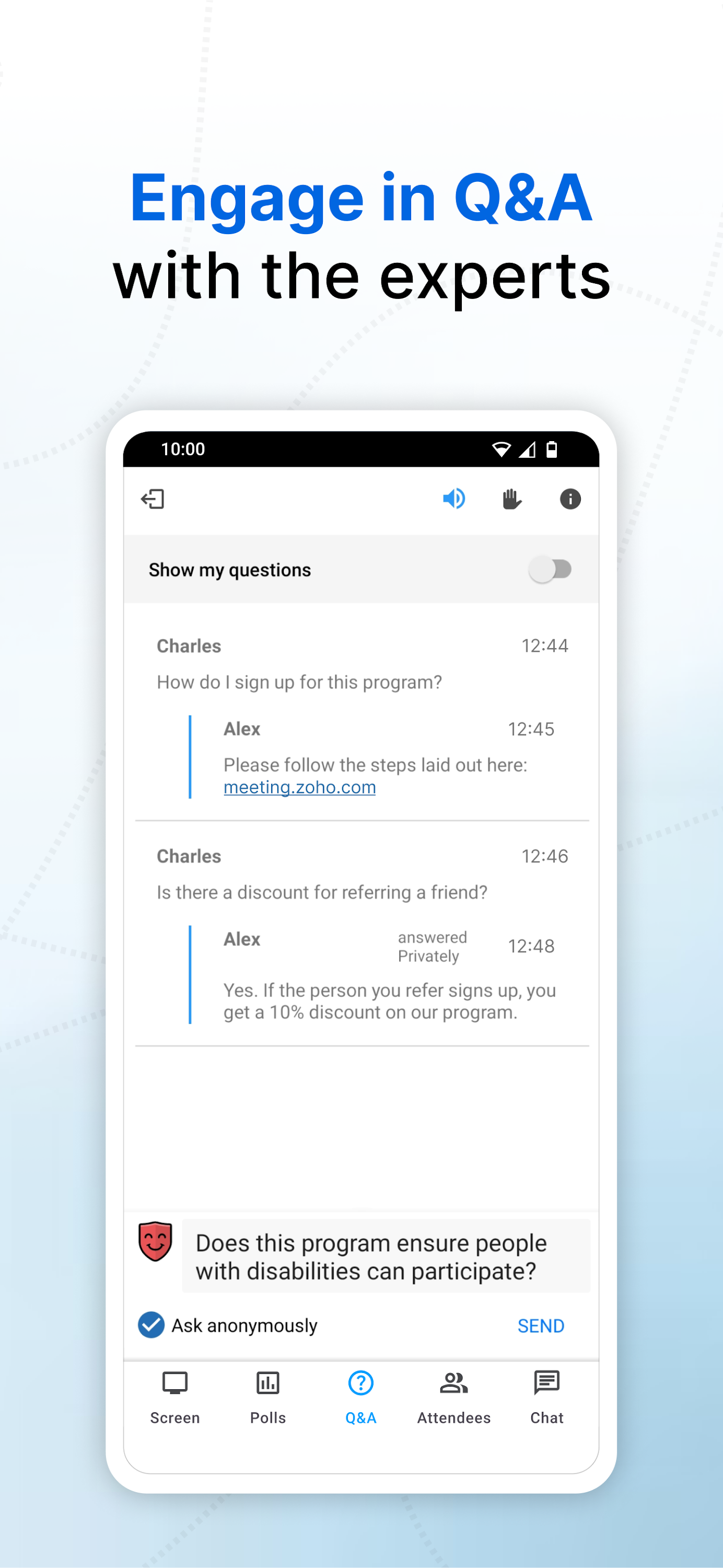 اسکرین شات 8 برنامه Zoho Meeting - Online Meetings