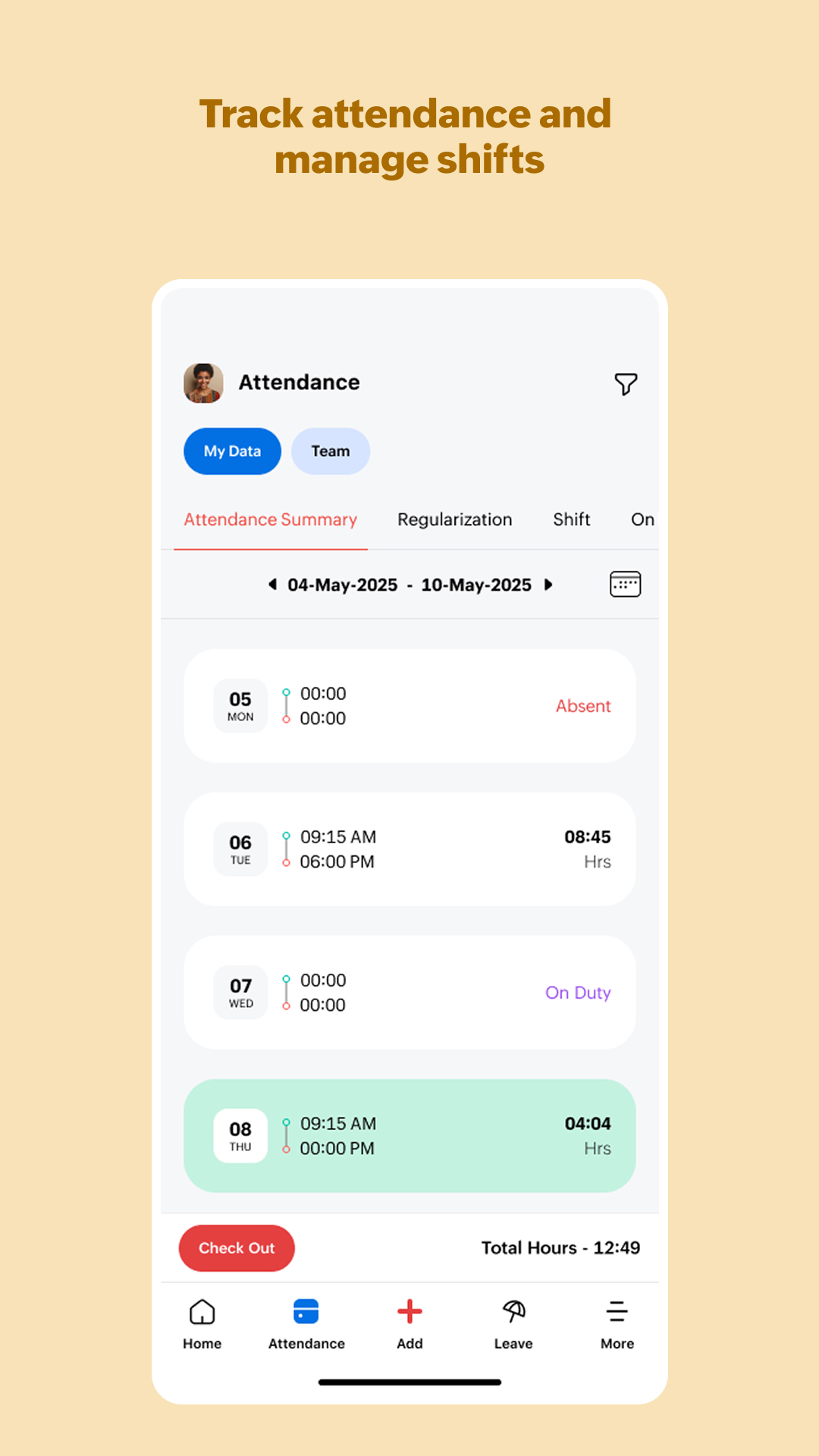 اسکرین شات 2 برنامه Zoho People - HR Management