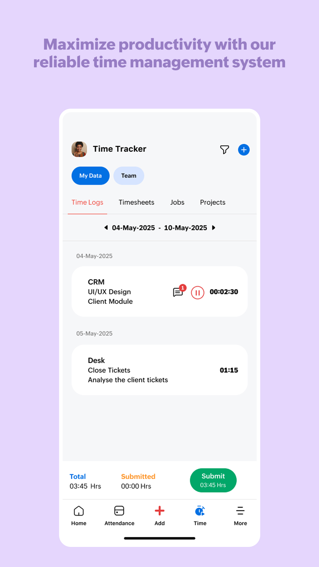 اسکرین شات 3 برنامه Zoho People - HR Management