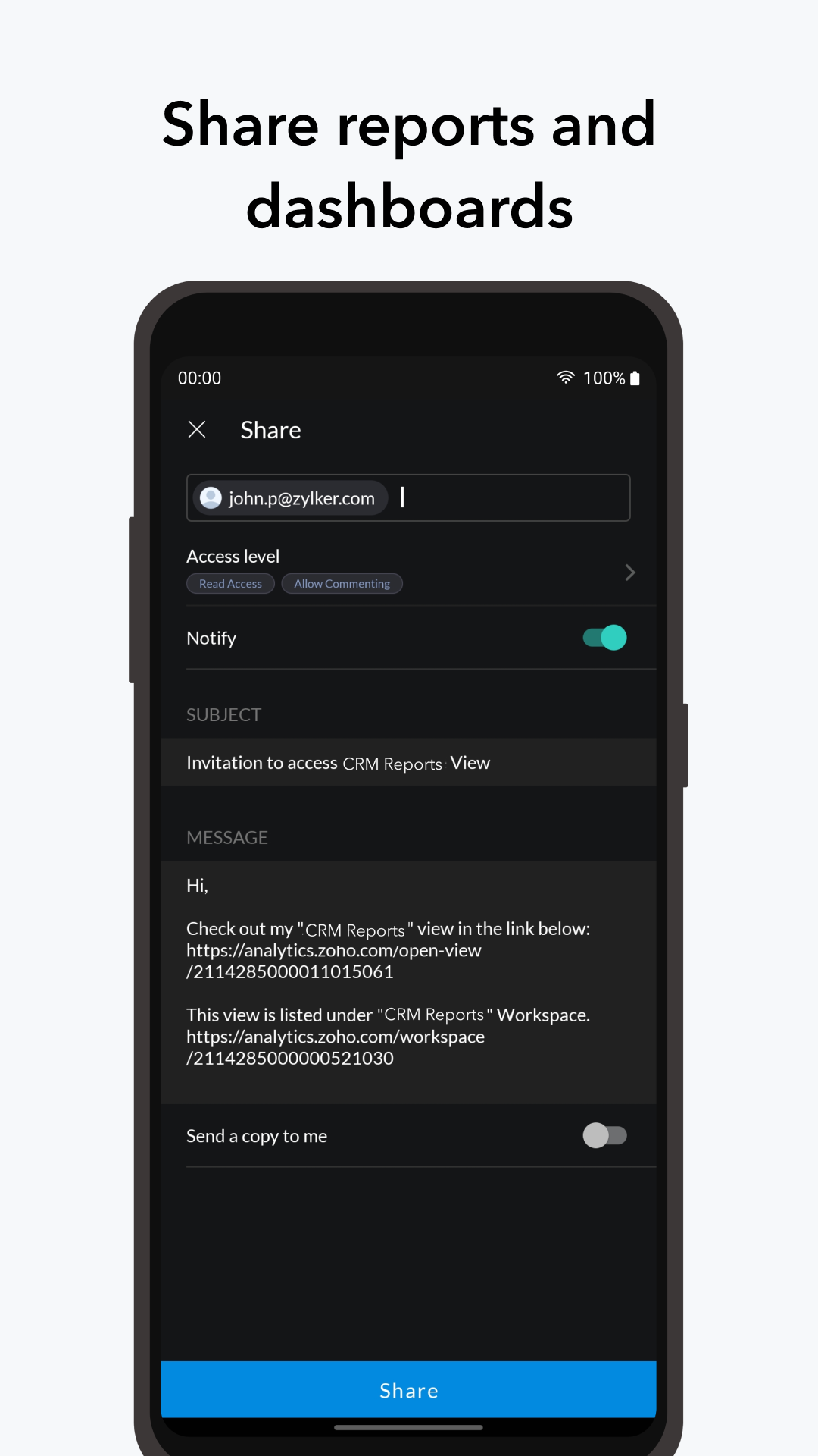 اسکرین شات 2 برنامه Zoho Analytics – Mobile BI
