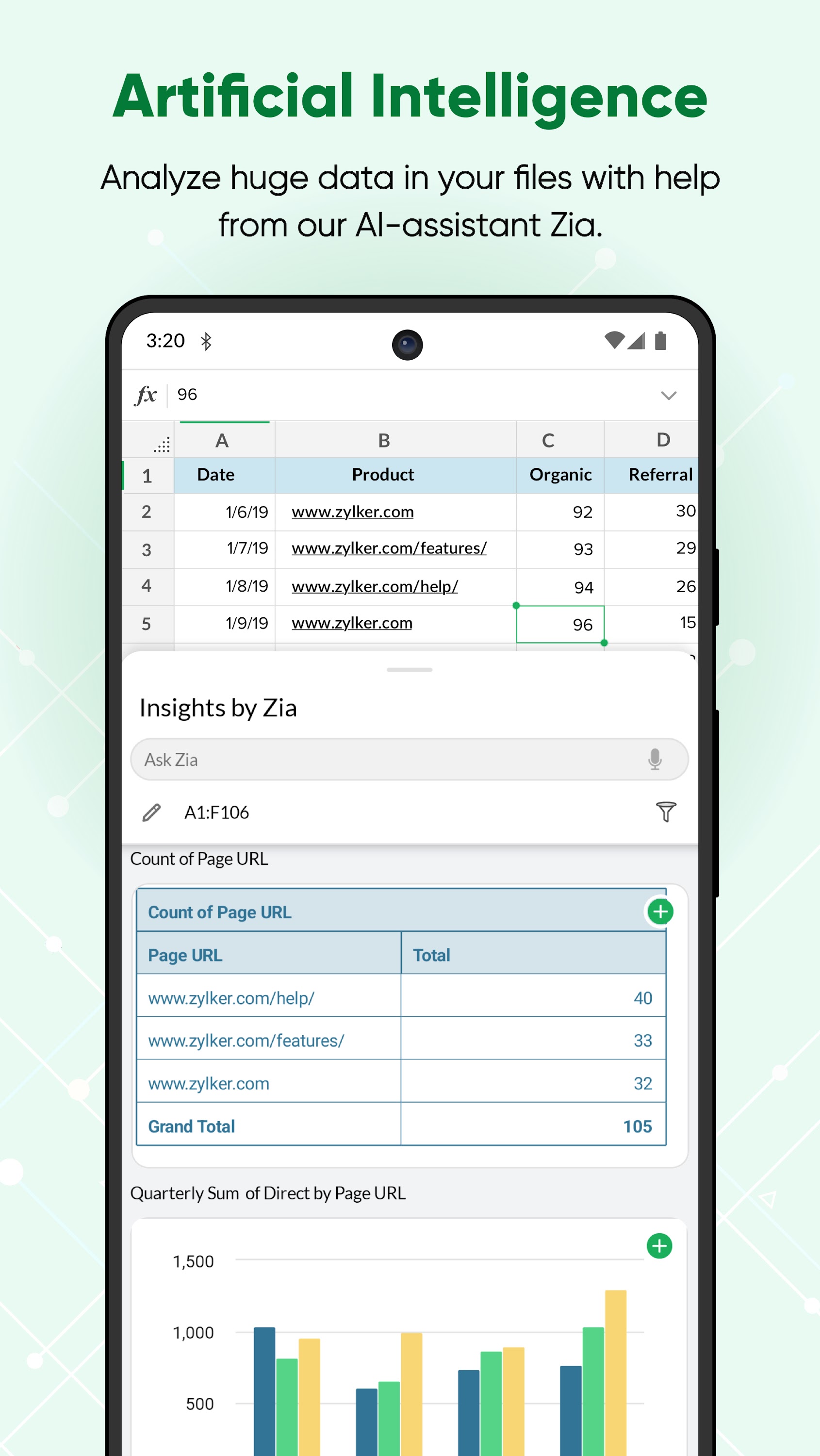اسکرین شات 4 برنامه Zoho Sheet - Spreadsheet App