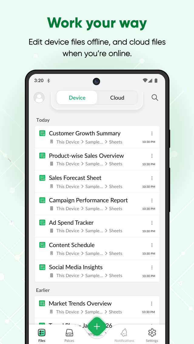 اسکرین شات 1 برنامه Zoho Sheet: Spreadsheet App