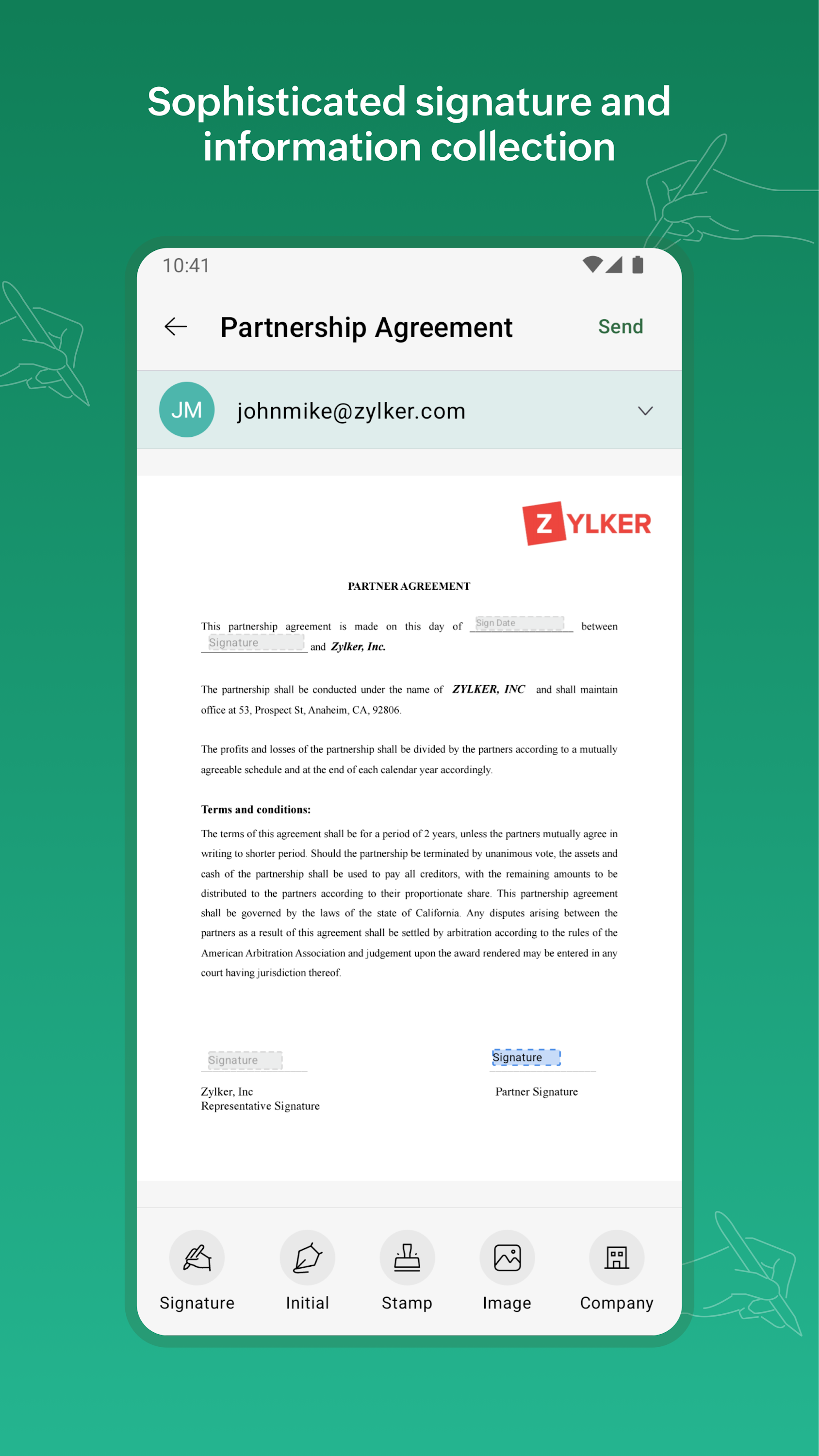 اسکرین شات 5 برنامه Zoho Sign - Fill & eSign docs