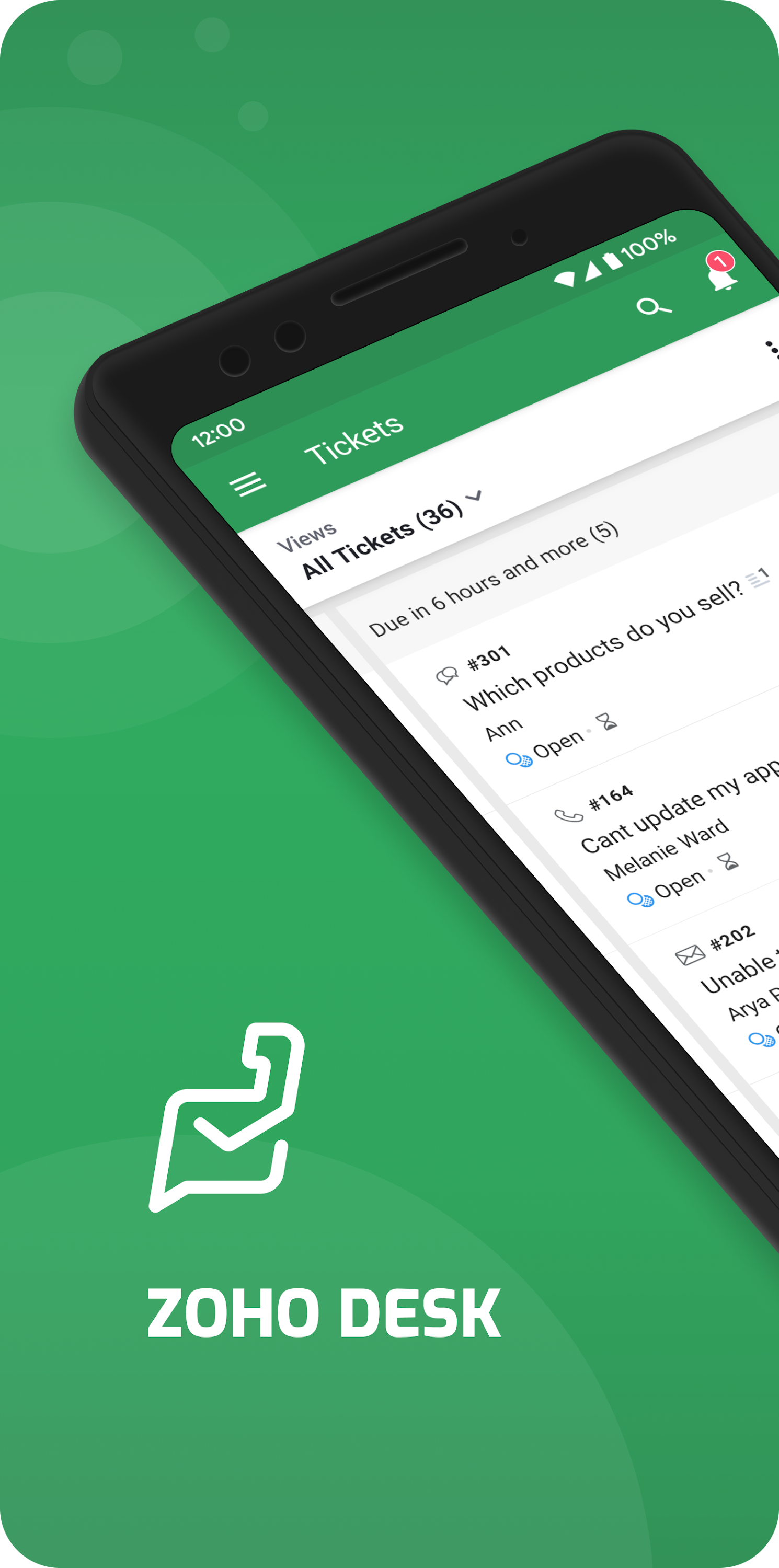 اسکرین شات 1 برنامه Zoho Desk