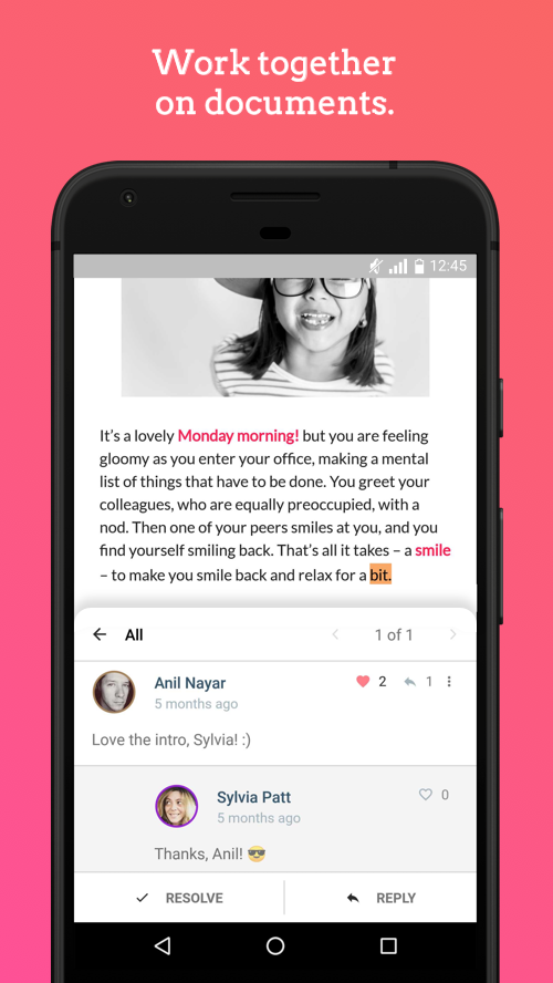 اسکرین شات 2 برنامه Zoho Writer - Document Editor