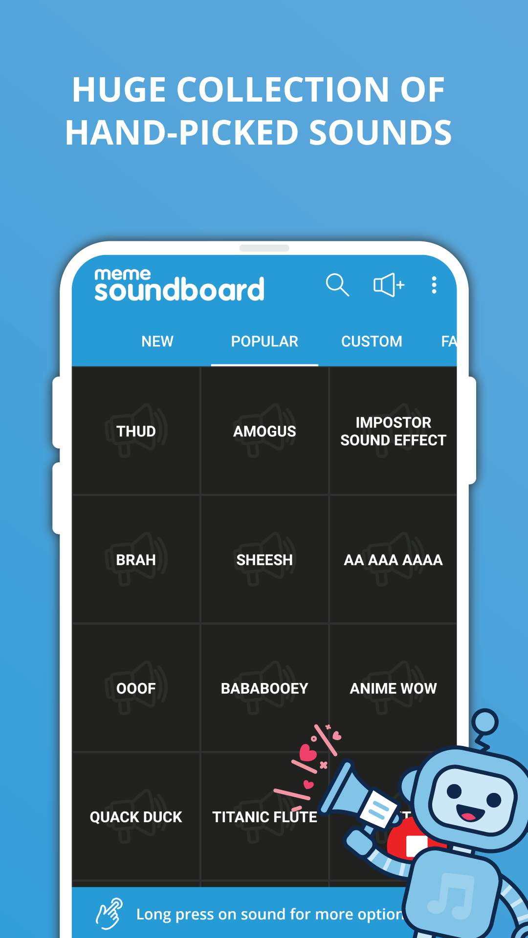 اسکرین شات 1 برنامه Meme Soundboard by ZomboDroid