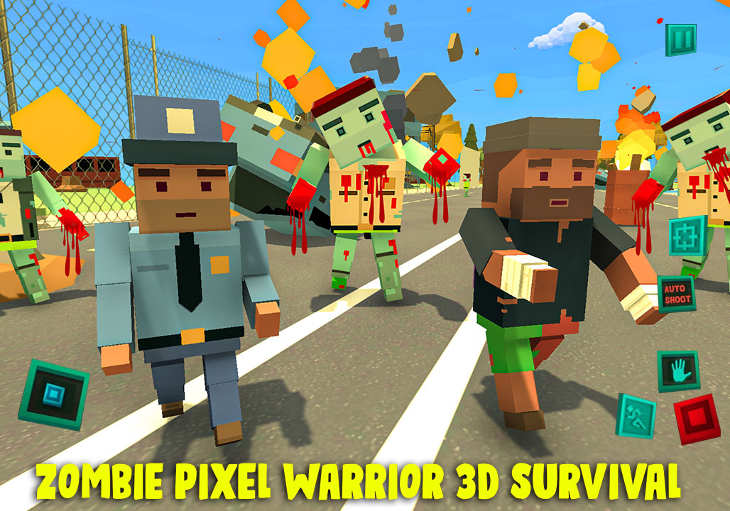 اسکرین شات 3 بازی Zombie Pixel Warrior 3D- The L