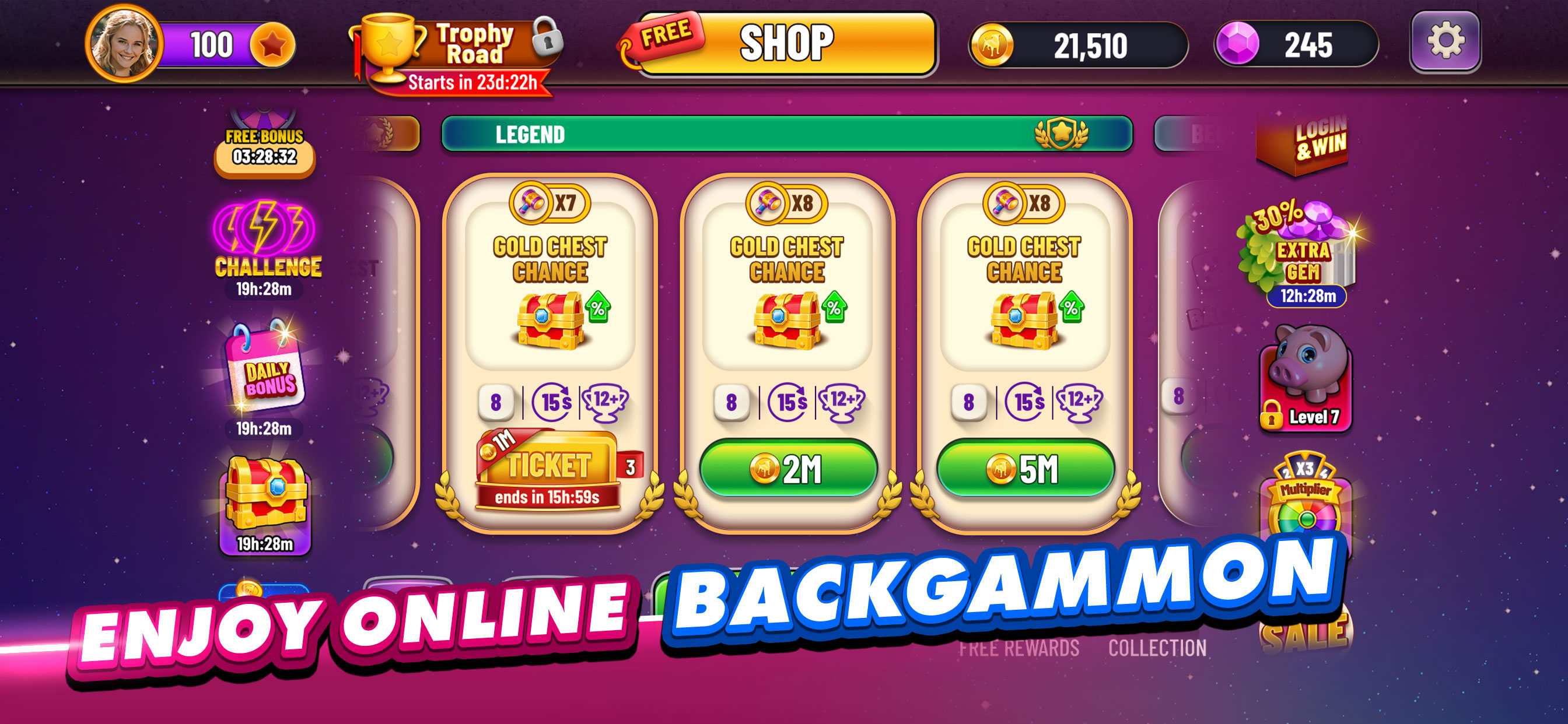 اسکرین شات 1 بازی Backgammon Plus - Board Game