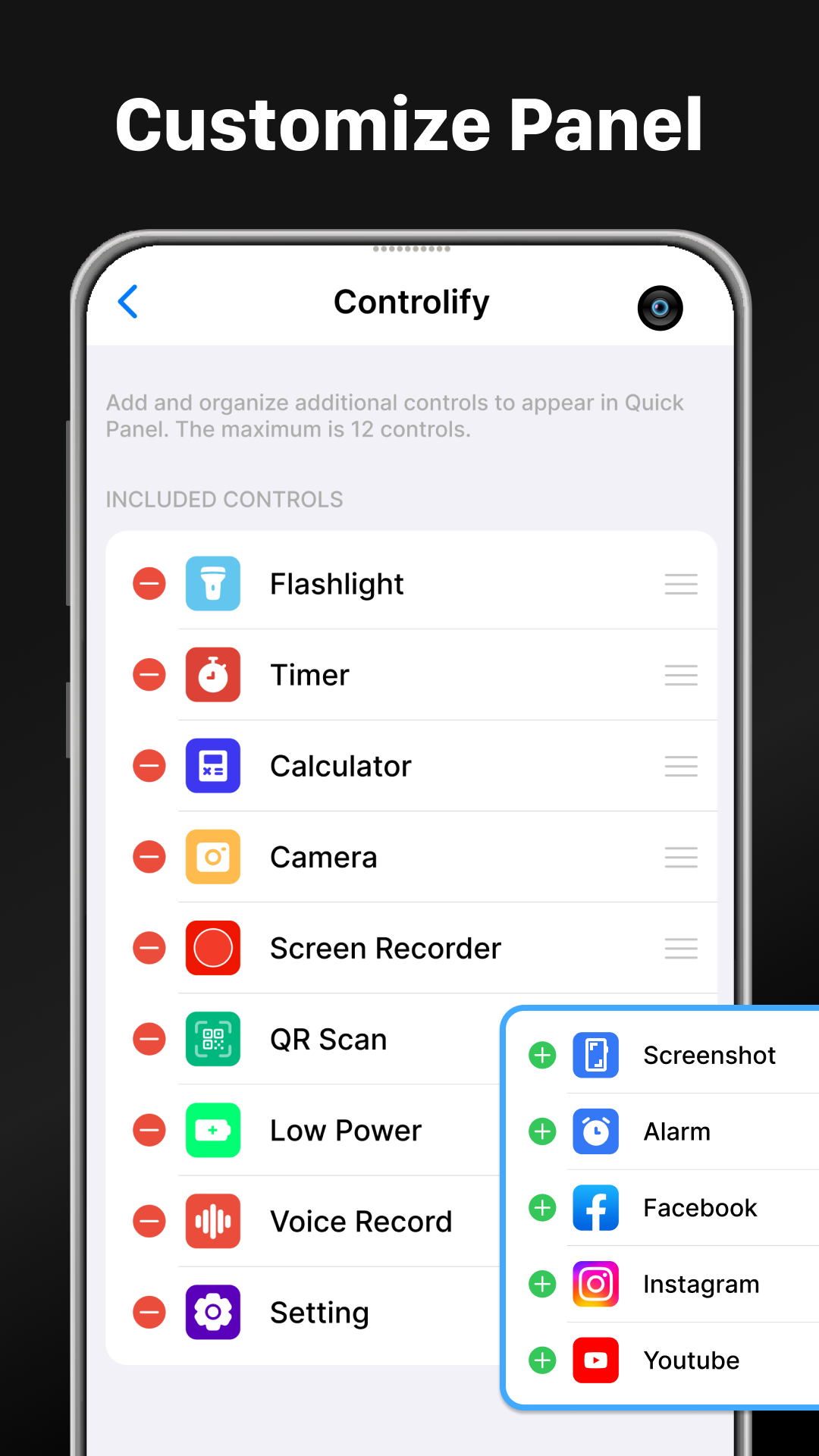 اسکرین شات 2 برنامه Central Control: Quick Setting