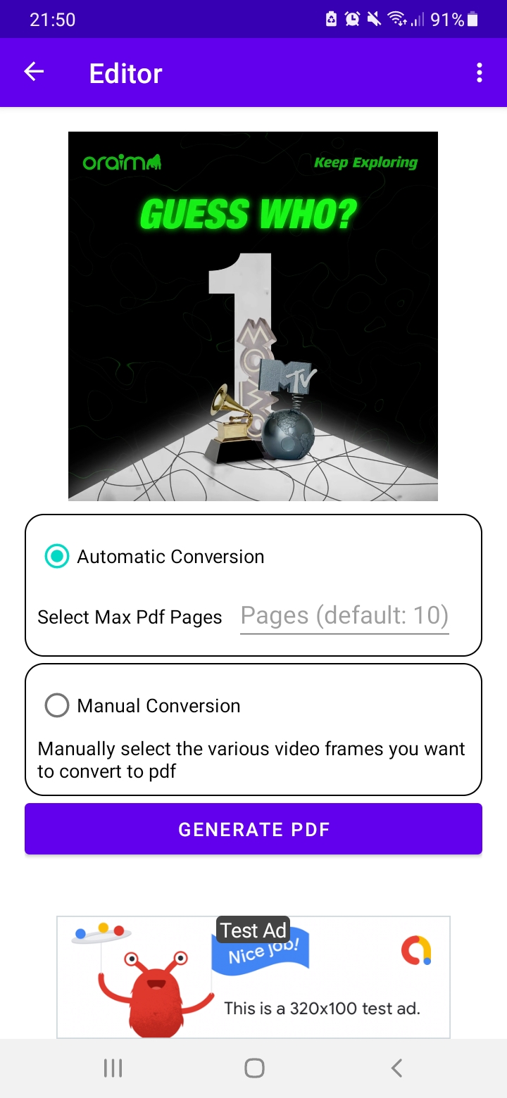 اسکرین شات 2 برنامه Video To Pdf Converter