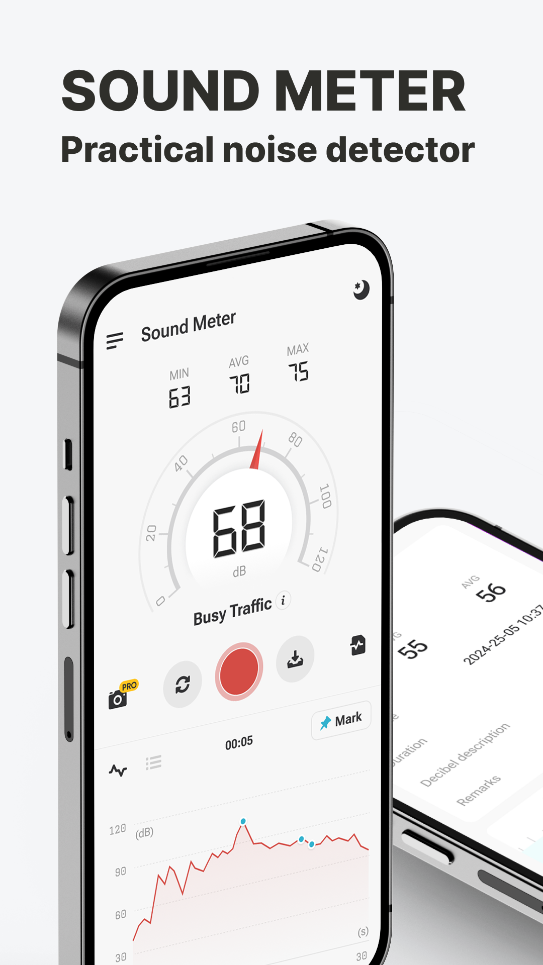 اسکرین شات 2 برنامه Sound Meter & Noise Detector