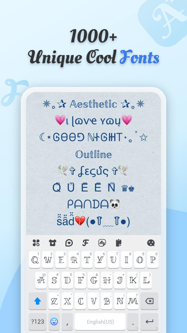 اسکرین شات 2 برنامه Cool Fonts - Keyboard & Themes