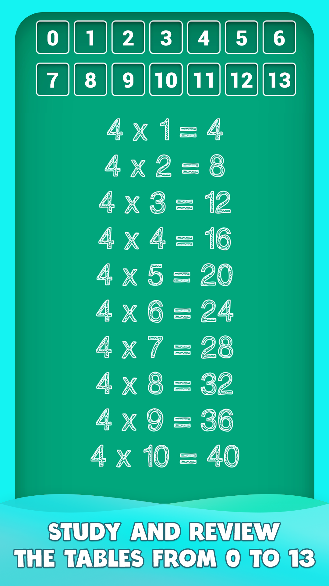 اسکرین شات 2 برنامه Multiplication tables games