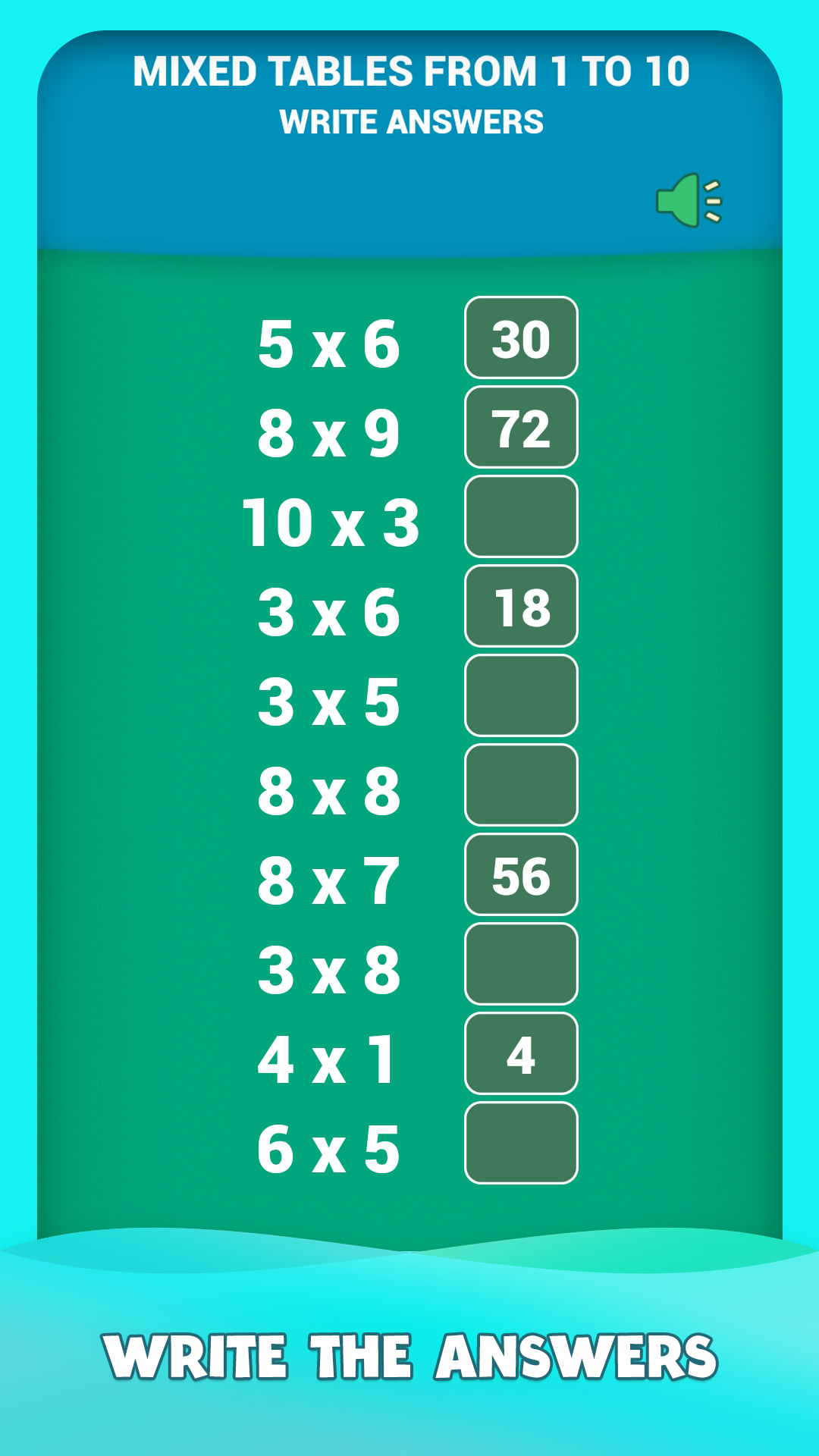 اسکرین شات 5 برنامه Multiplication tables games