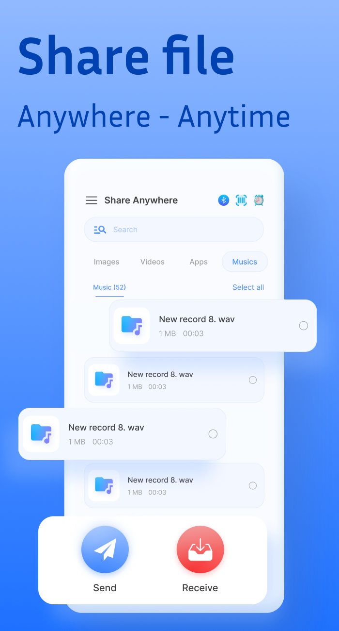 اسکرین شات 1 برنامه Share - File Transfer, Connect