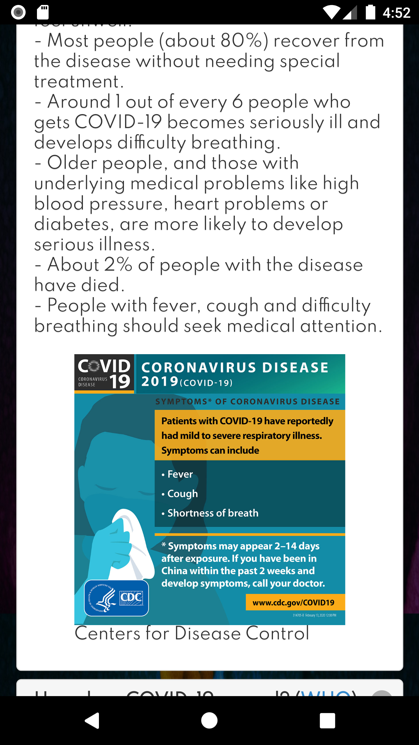 اسکرین شات 2 برنامه Coronavirus COVID 19: ردیاب زنده و علائم