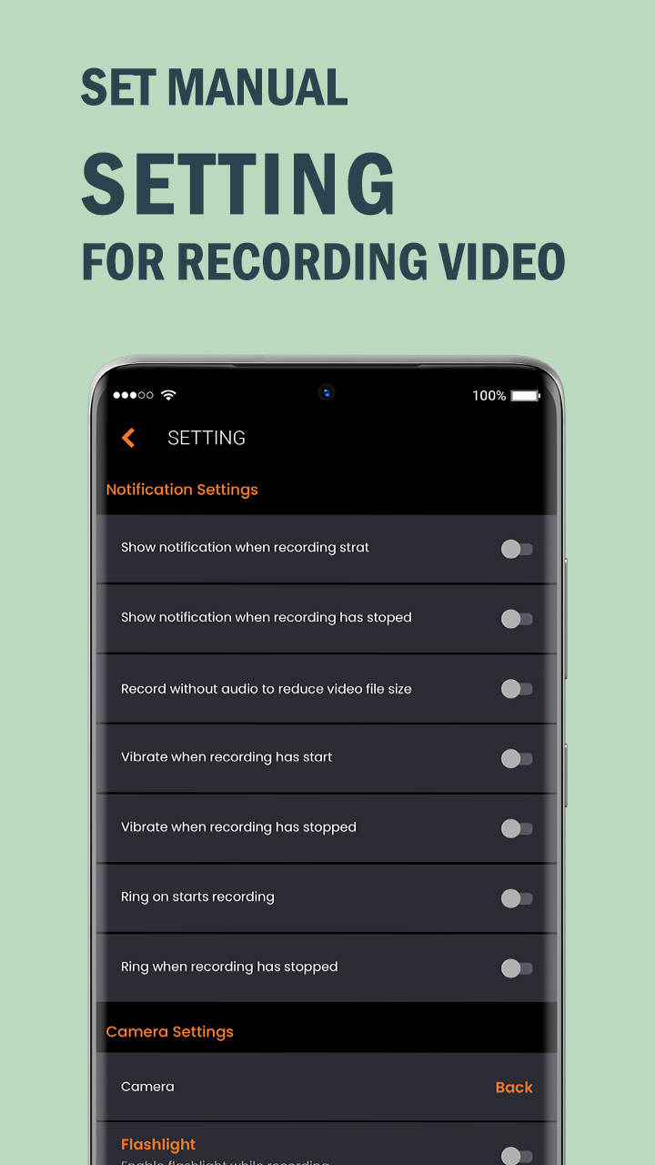 اسکرین شات 5 برنامه Background Video Recorder