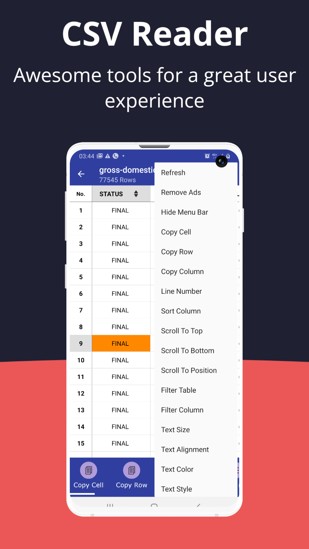 اسکرین شات 3 برنامه CSV File Viewer