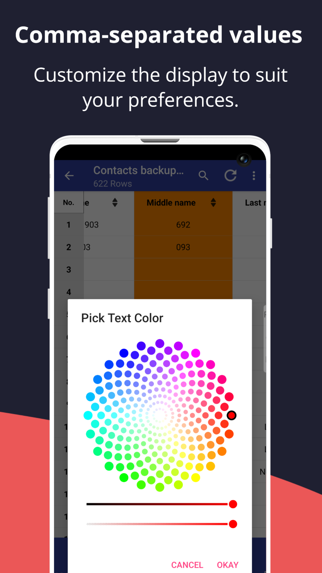 اسکرین شات 6 برنامه CSV File Viewer