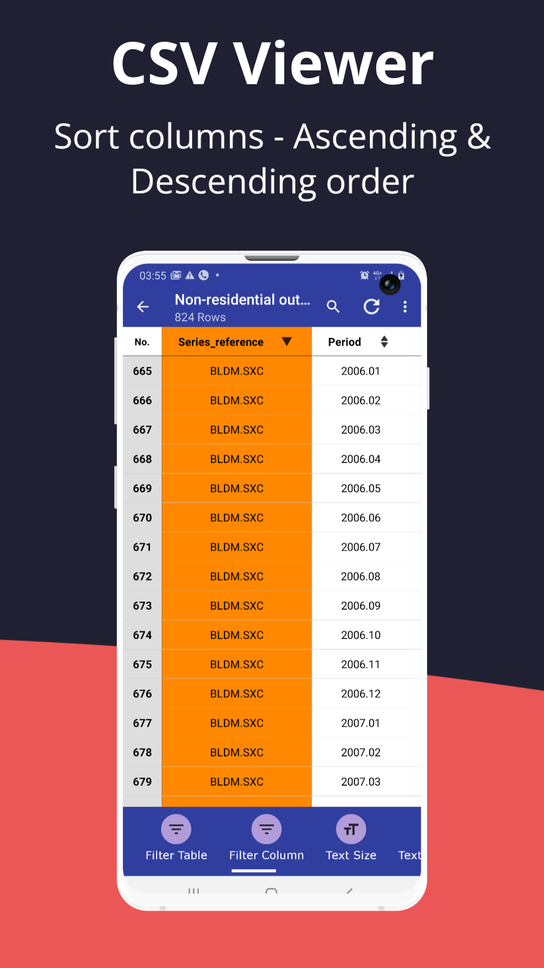 اسکرین شات 4 برنامه CSV File Viewer