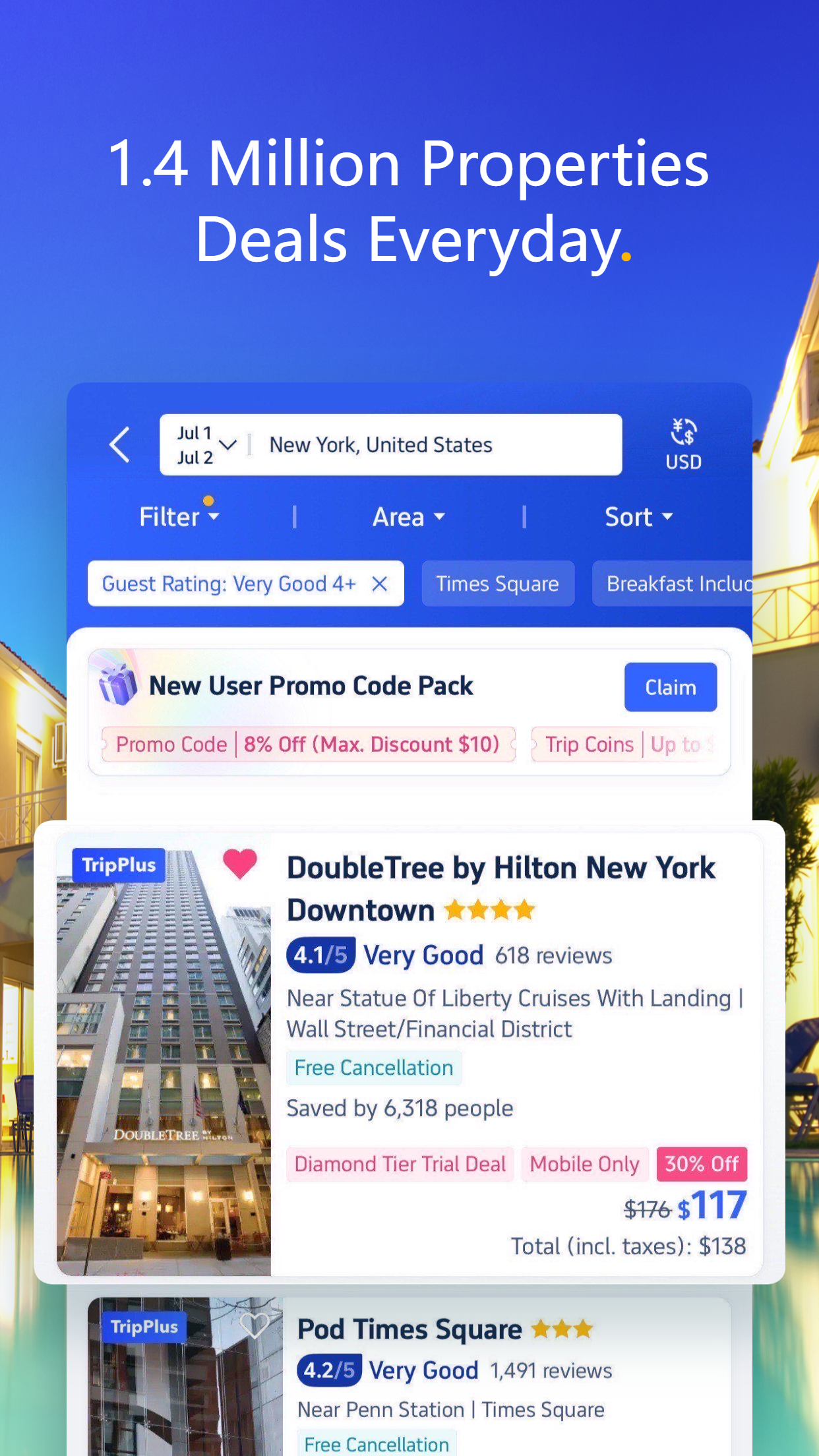 اسکرین شات 3 برنامه Trip.com: Book Flights, Hotels