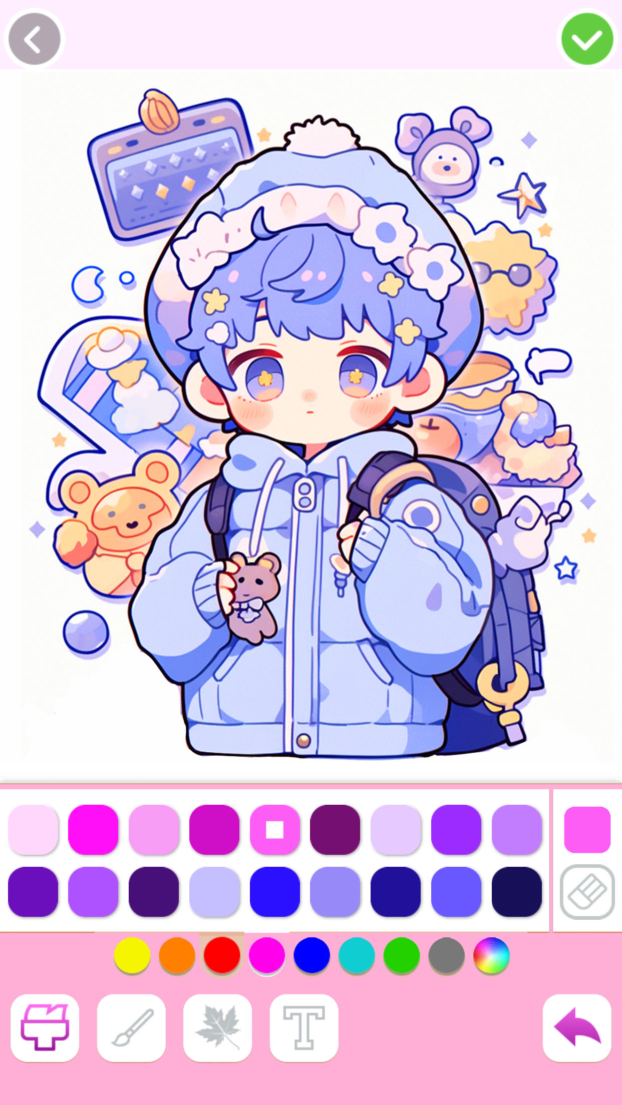 اسکرین شات 2 بازی Cute Drawing : Anime Color Fan