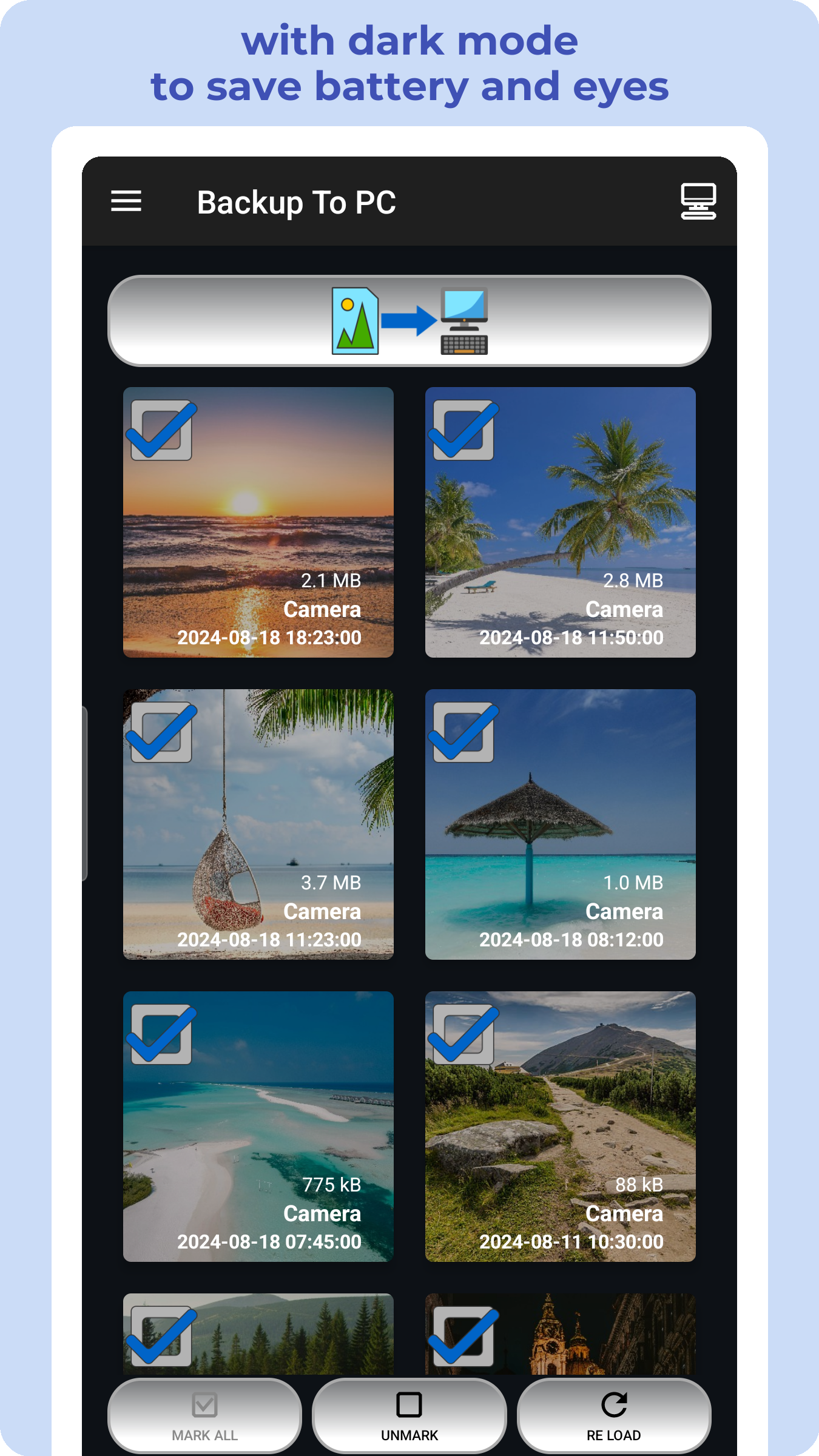 اسکرین شات 2 برنامه Backup Photos To My PC, NAS