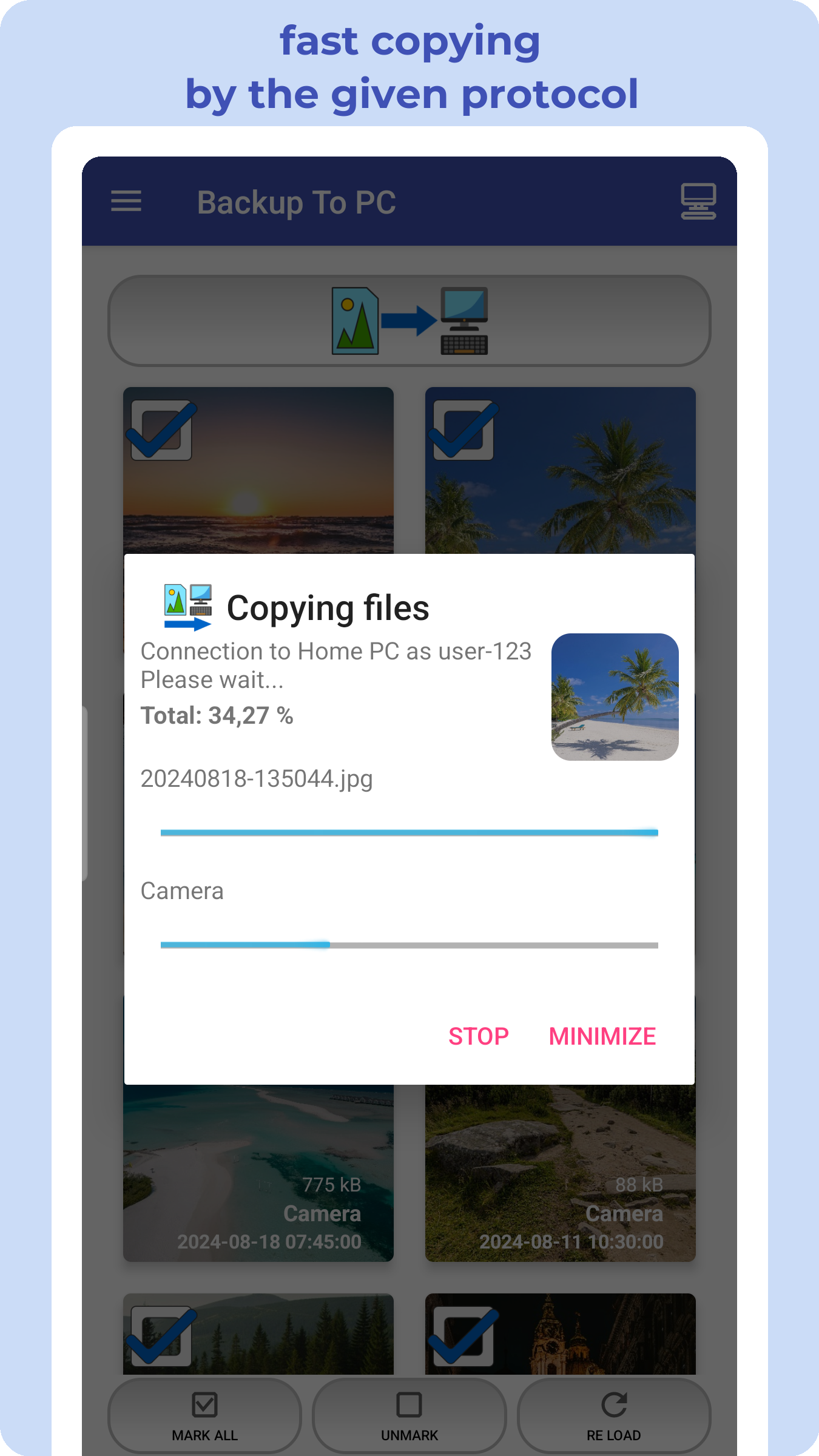 اسکرین شات 6 برنامه Backup Photos To My PC, NAS