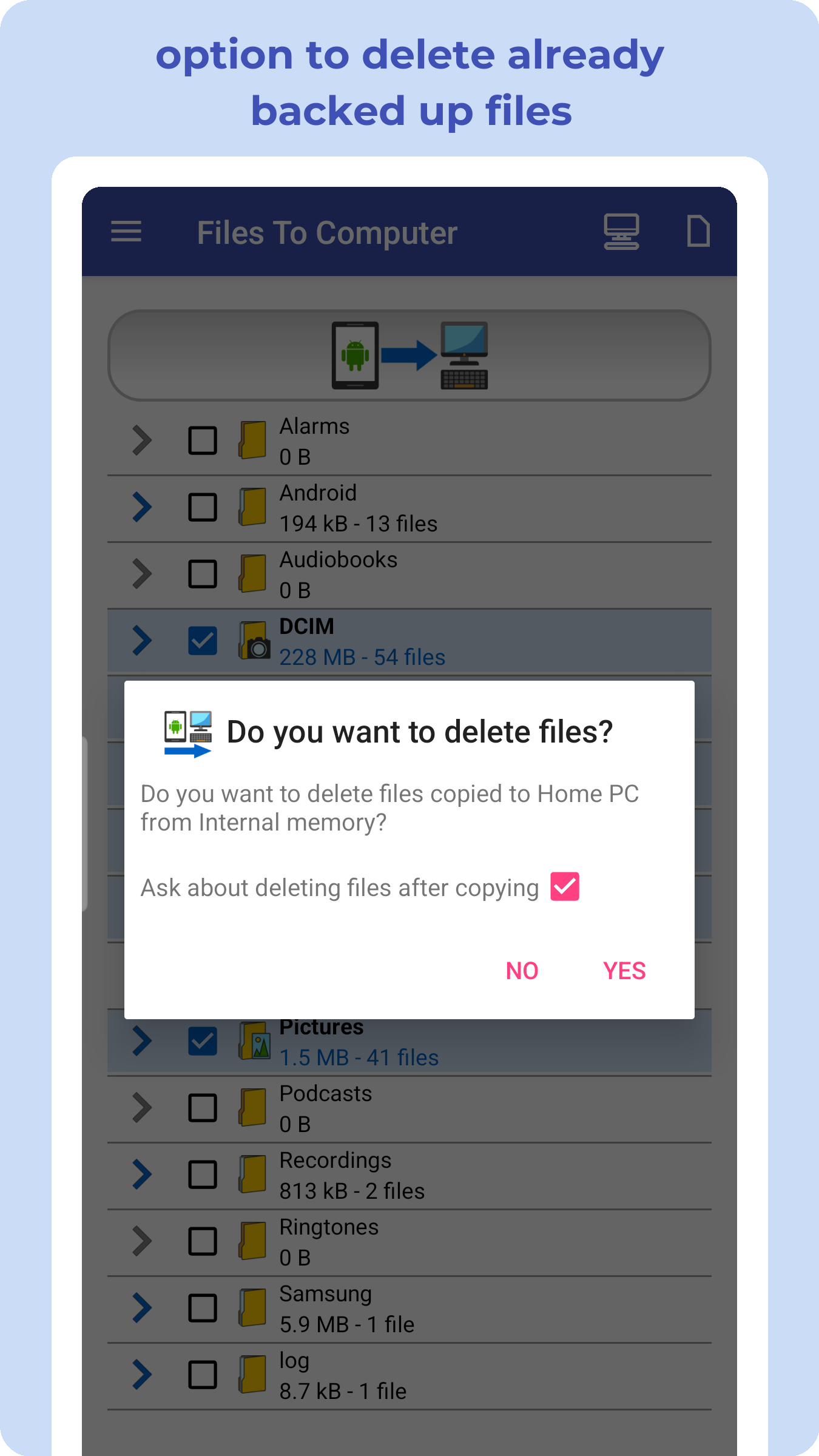 اسکرین شات 8 برنامه Transfer Files To Computer, PC