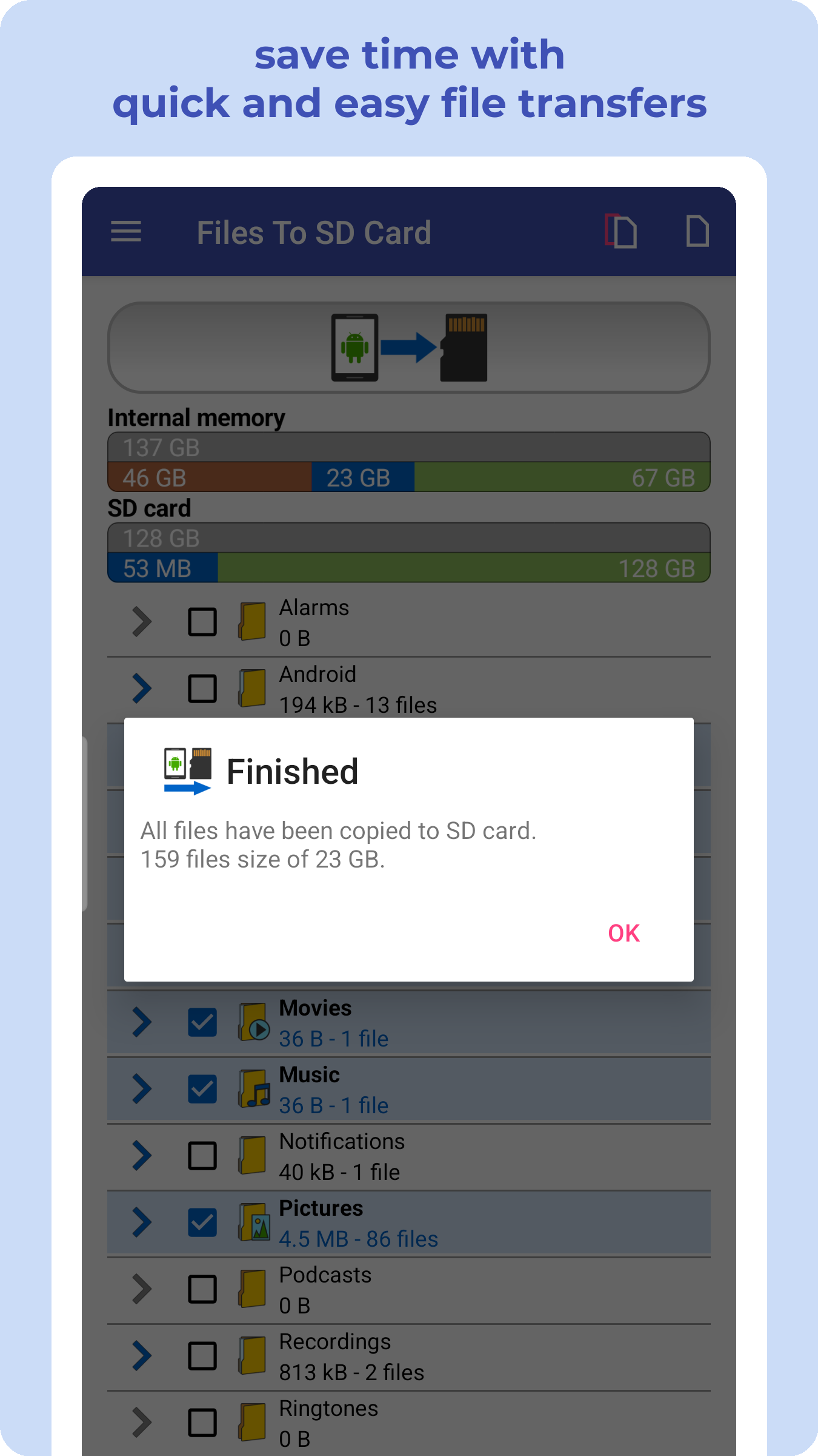 اسکرین شات 7 برنامه Files To SD Card or USB Drive