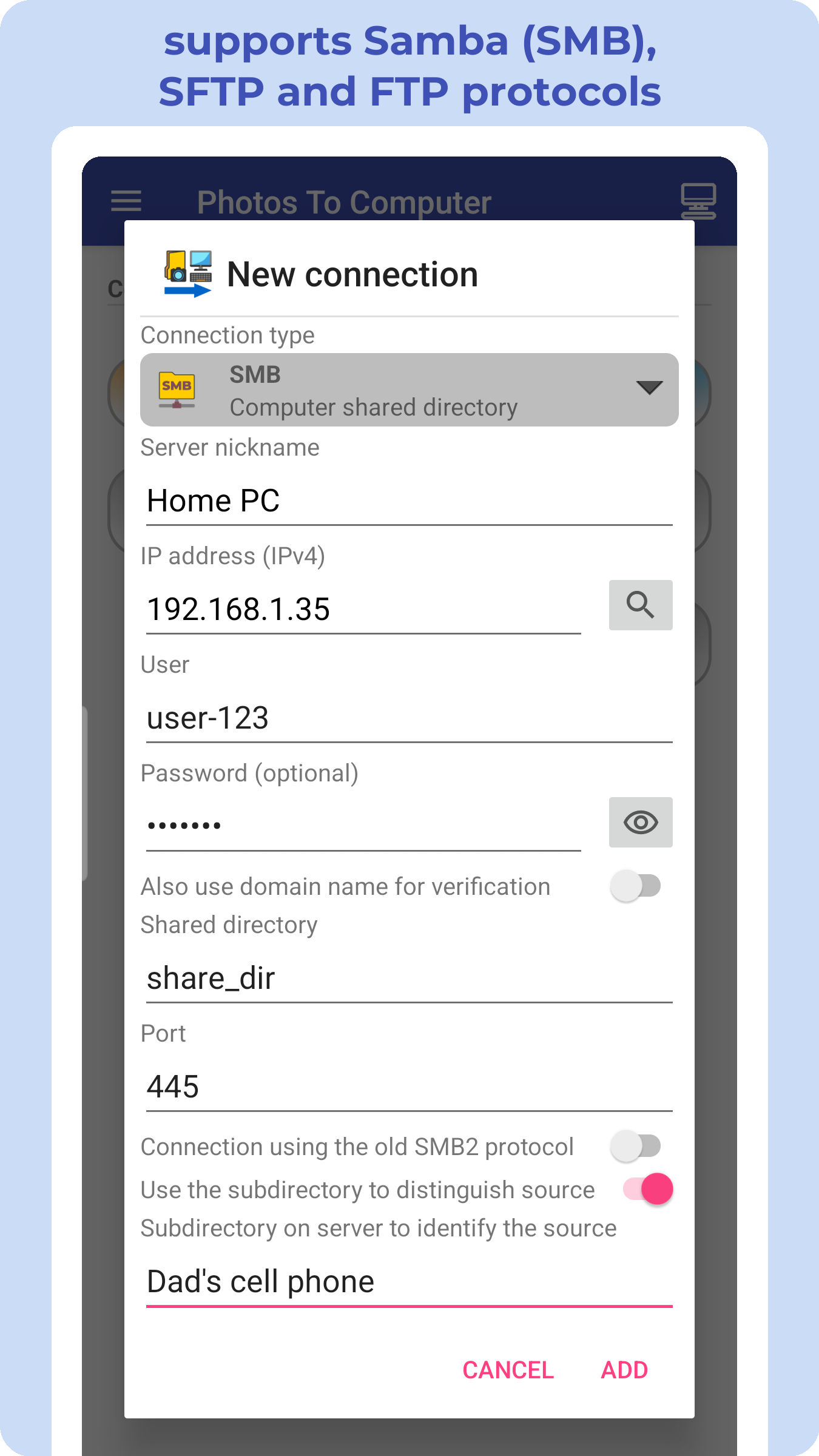 اسکرین شات 5 برنامه Photos To Computer or NAS