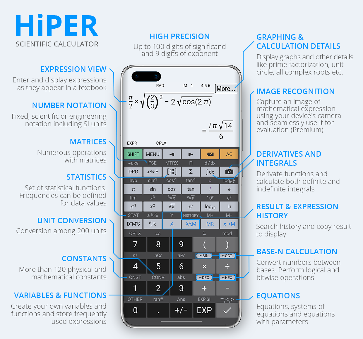 اسکرین شات 1 برنامه HiPER Scientific Calculator