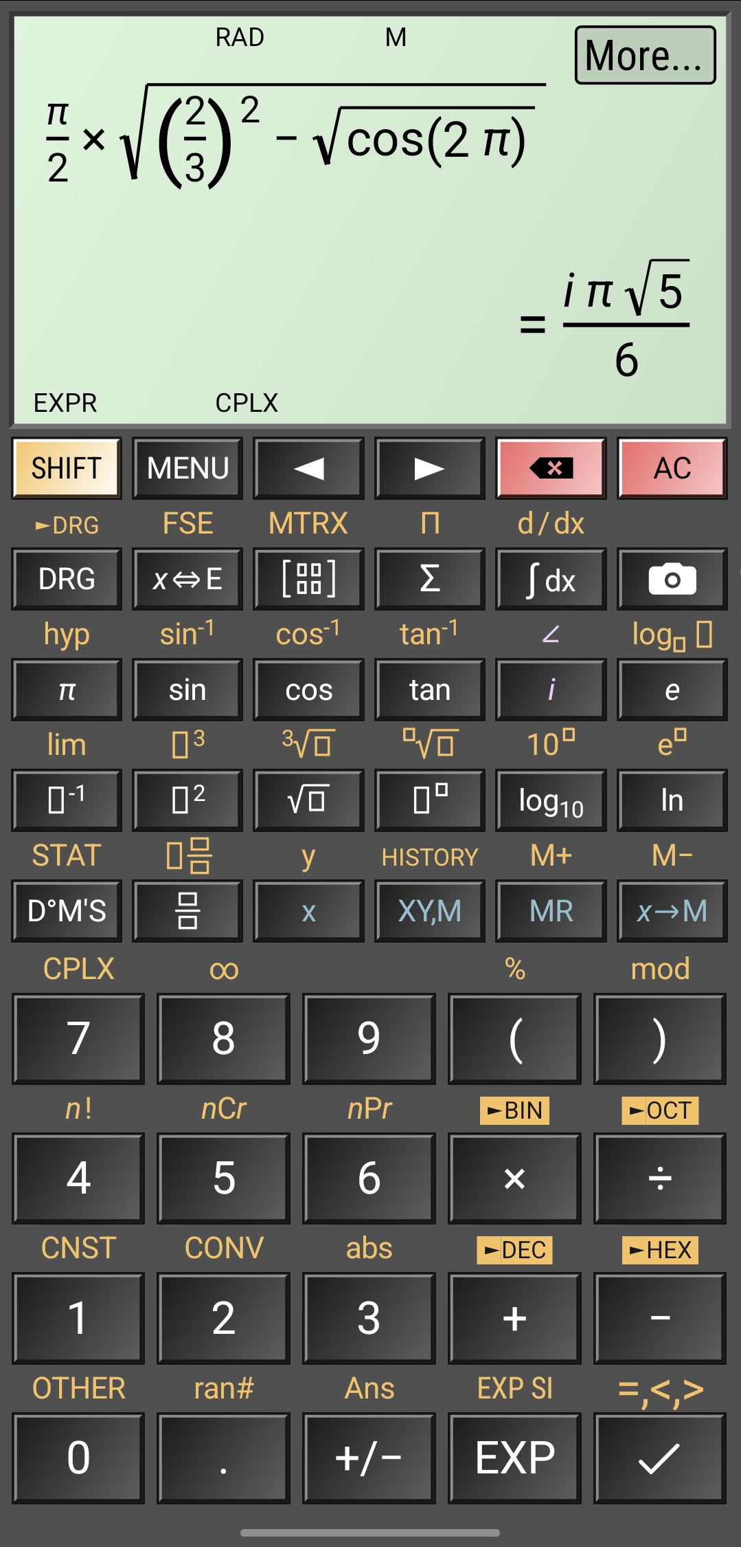 اسکرین شات 5 برنامه HiPER Scientific Calculator