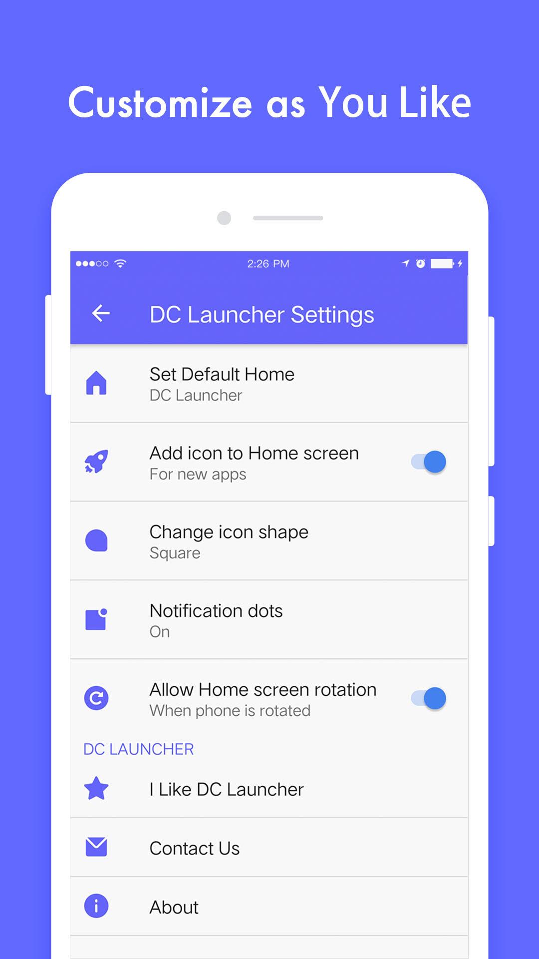 اسکرین شات 5 برنامه DC Launcher - Android Oreo Sty
