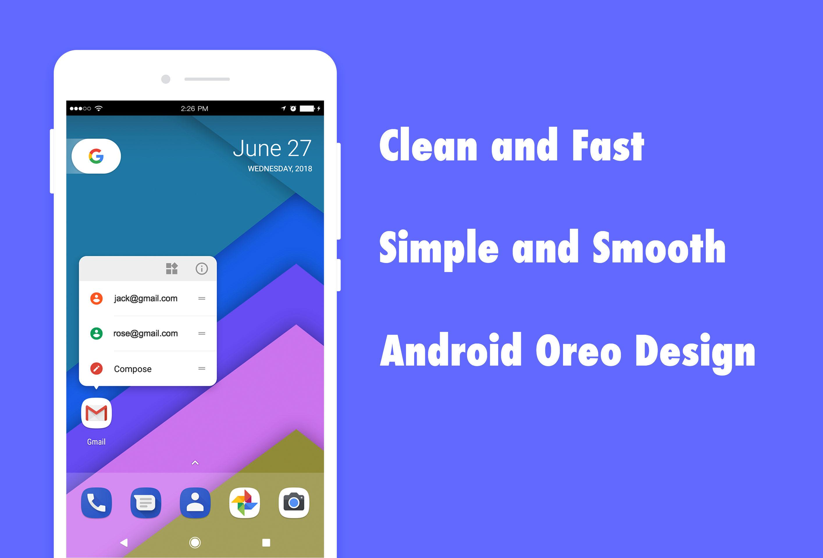 اسکرین شات 1 برنامه DC Launcher - Android Oreo Sty