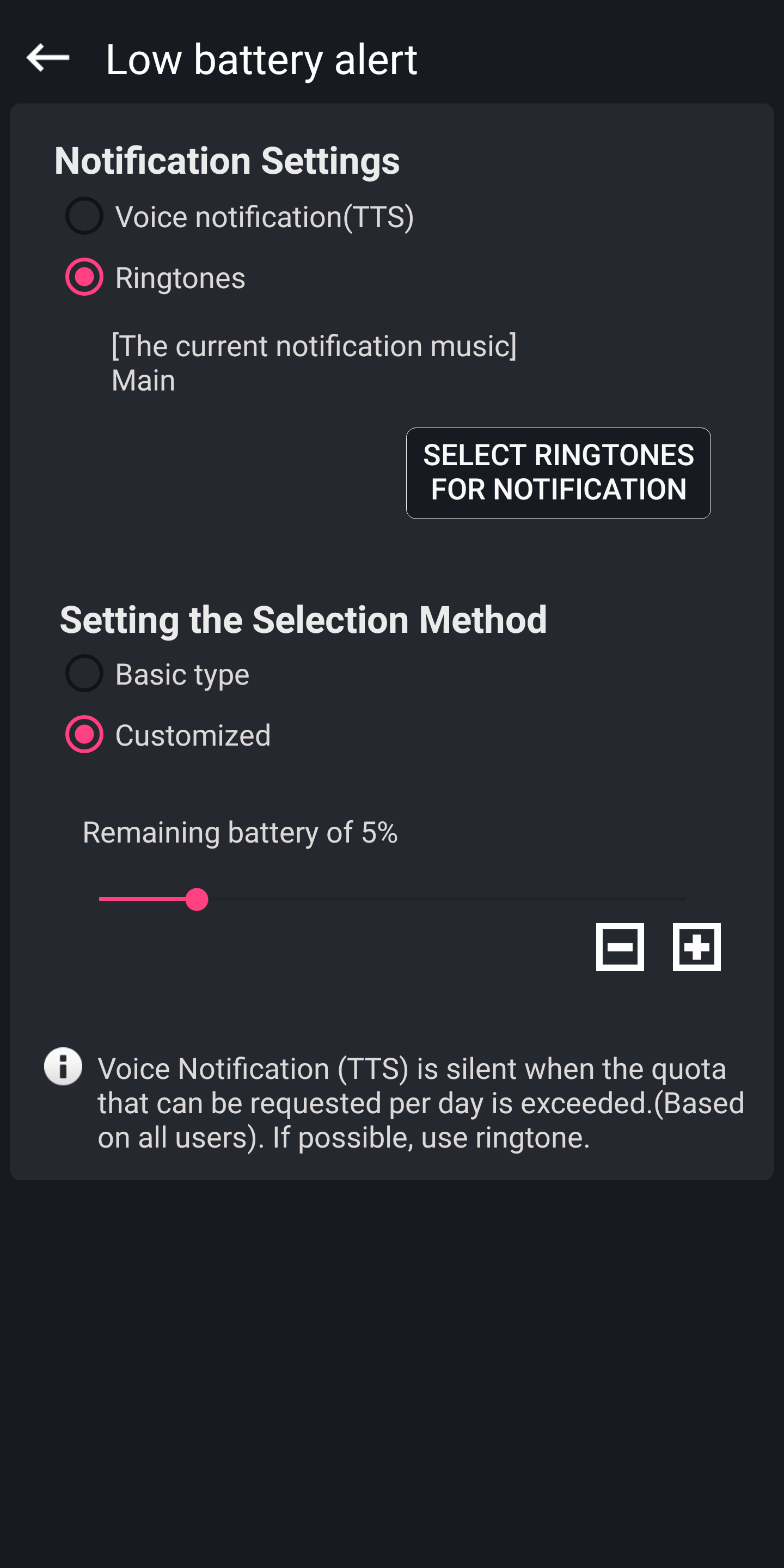 اسکرین شات 6 برنامه Battery charge notification