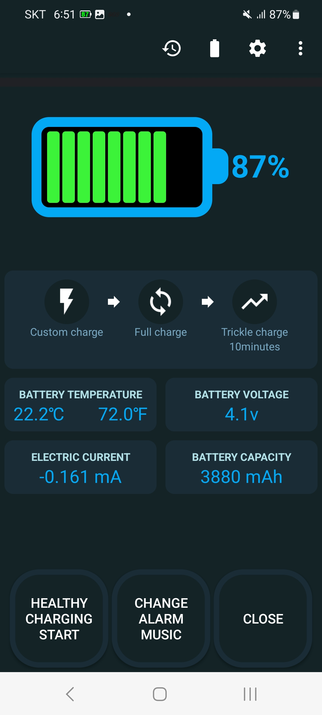 اسکرین شات 1 برنامه Full Battery Charge Alarm