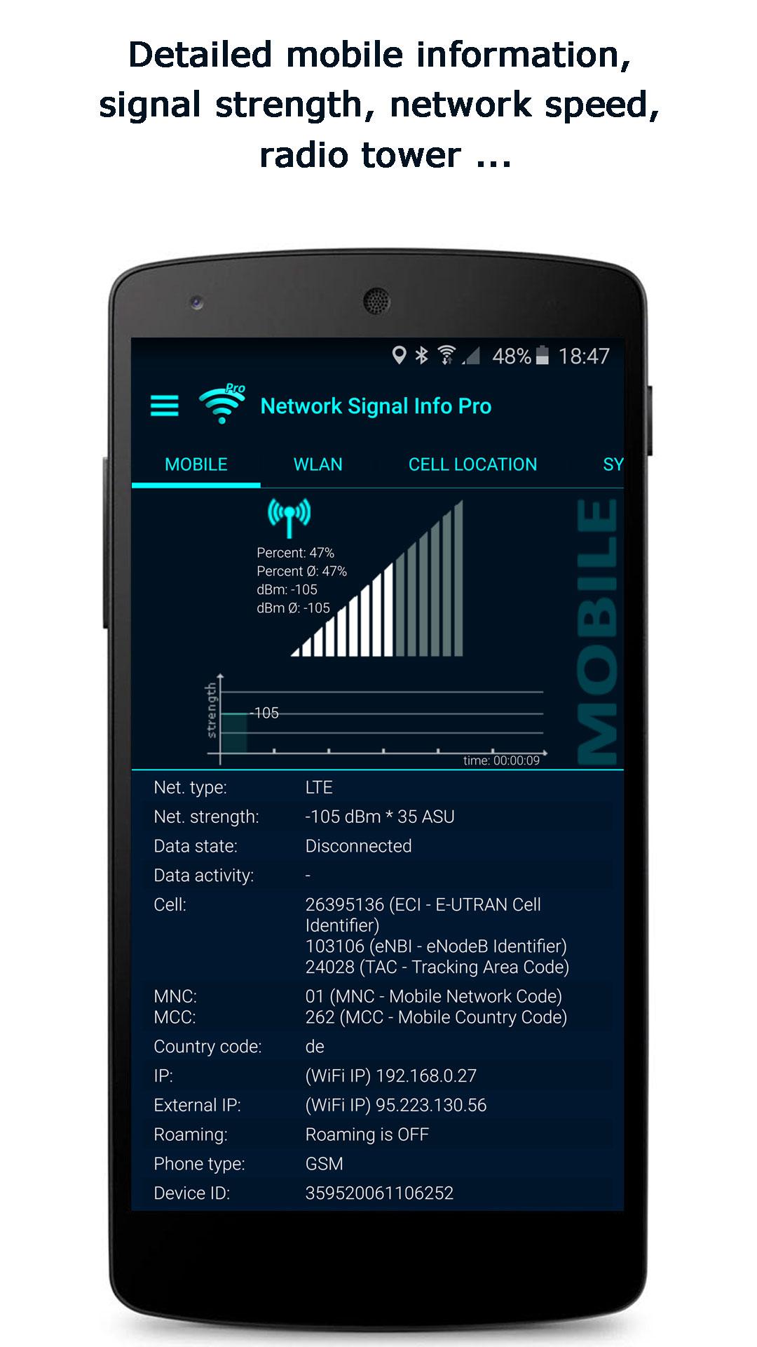 اسکرین شات 3 برنامه Network Signal Info