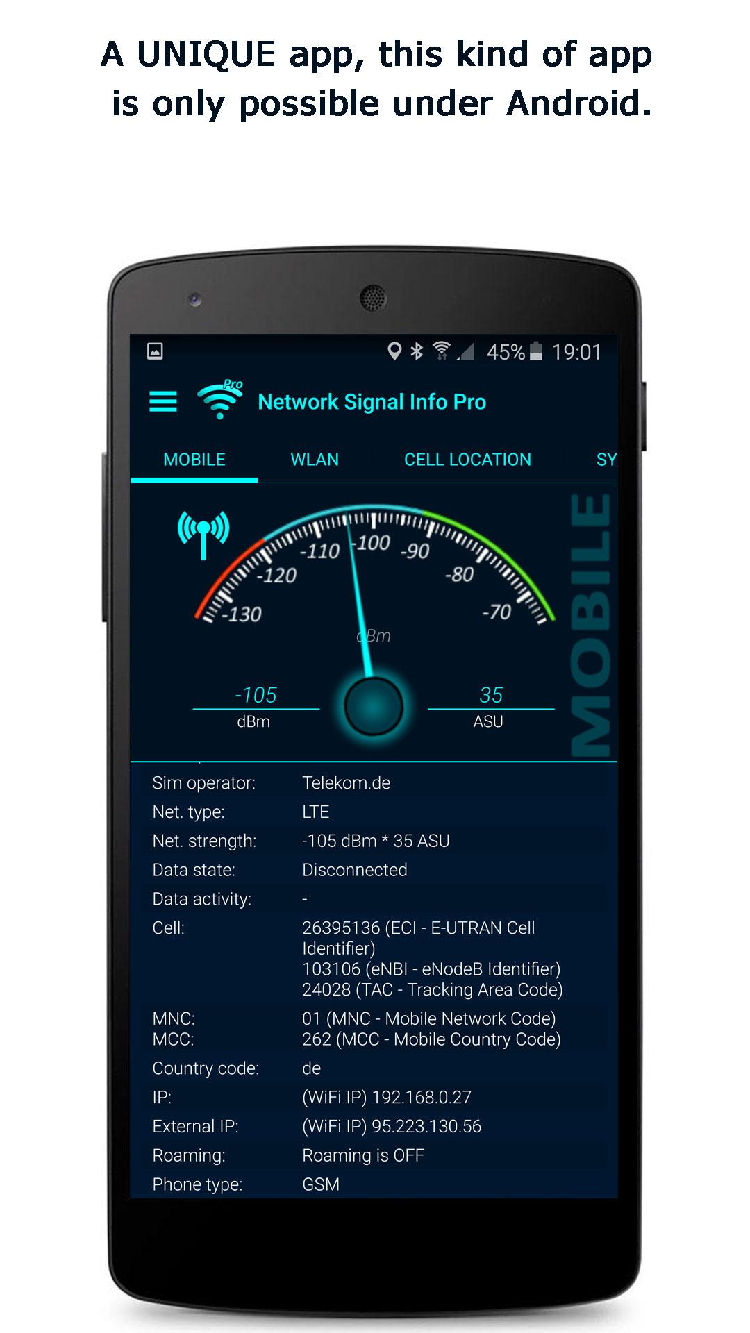 اسکرین شات 1 برنامه Network Signal Info