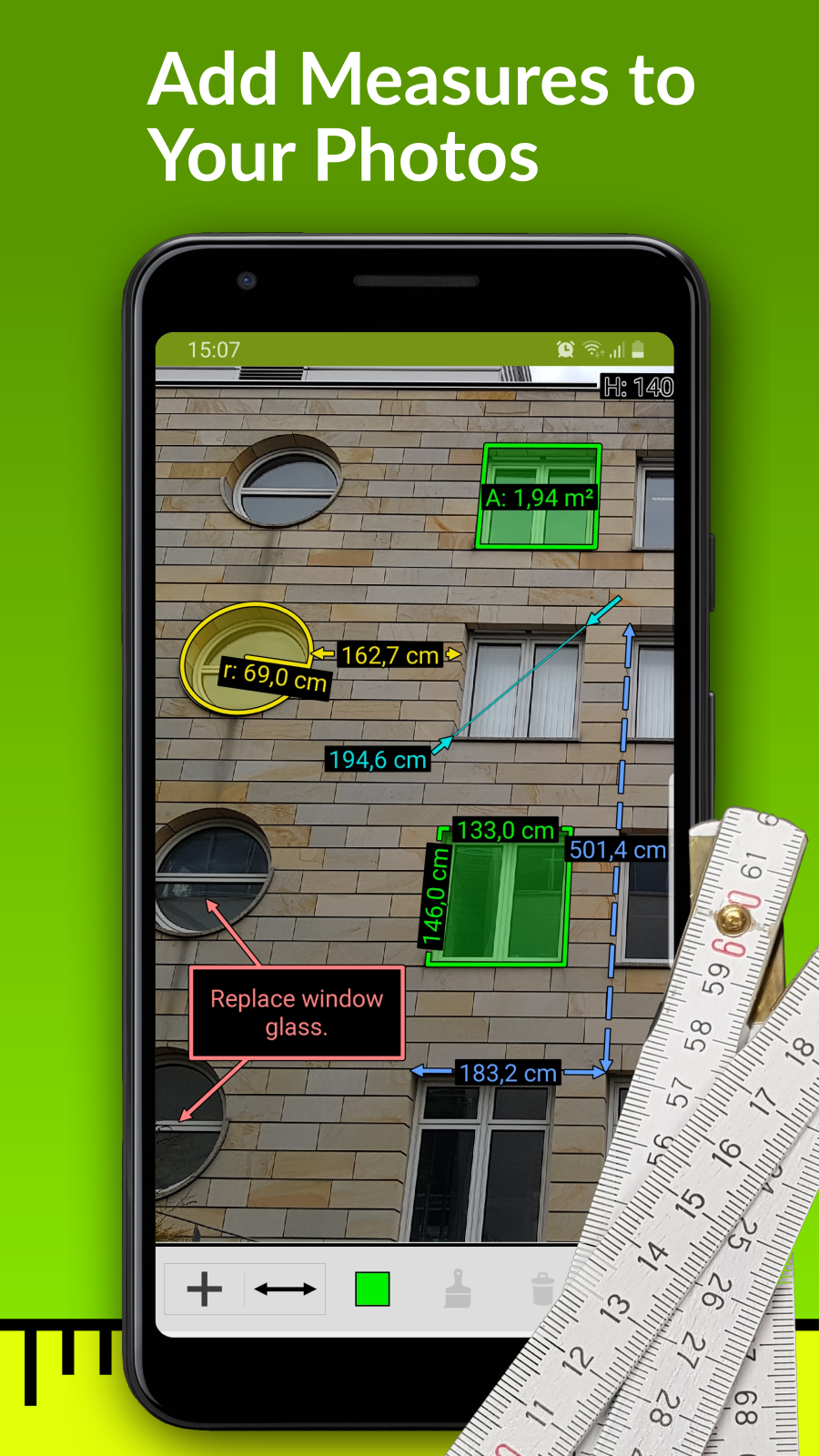 اسکرین شات 1 برنامه ImageMeter - photo measure