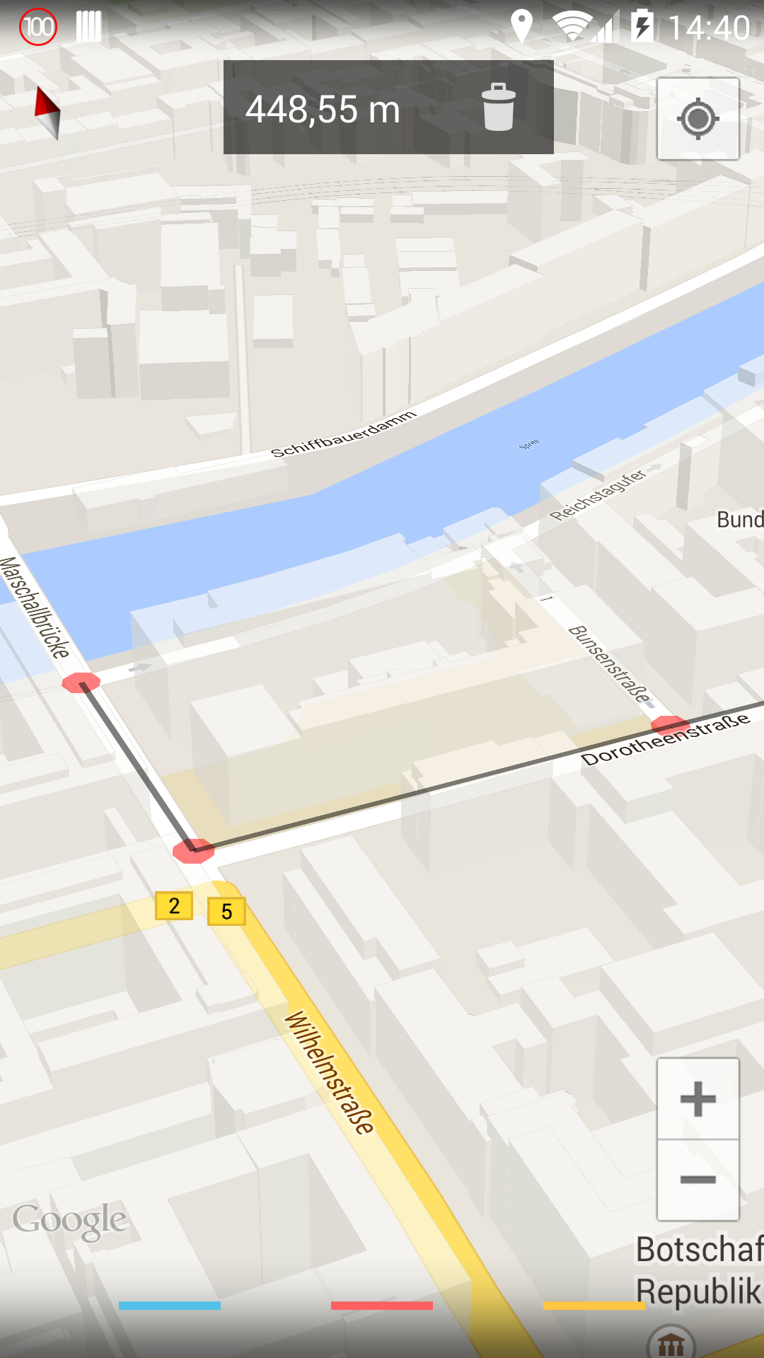 اسکرین شات 1 برنامه Maps Measure