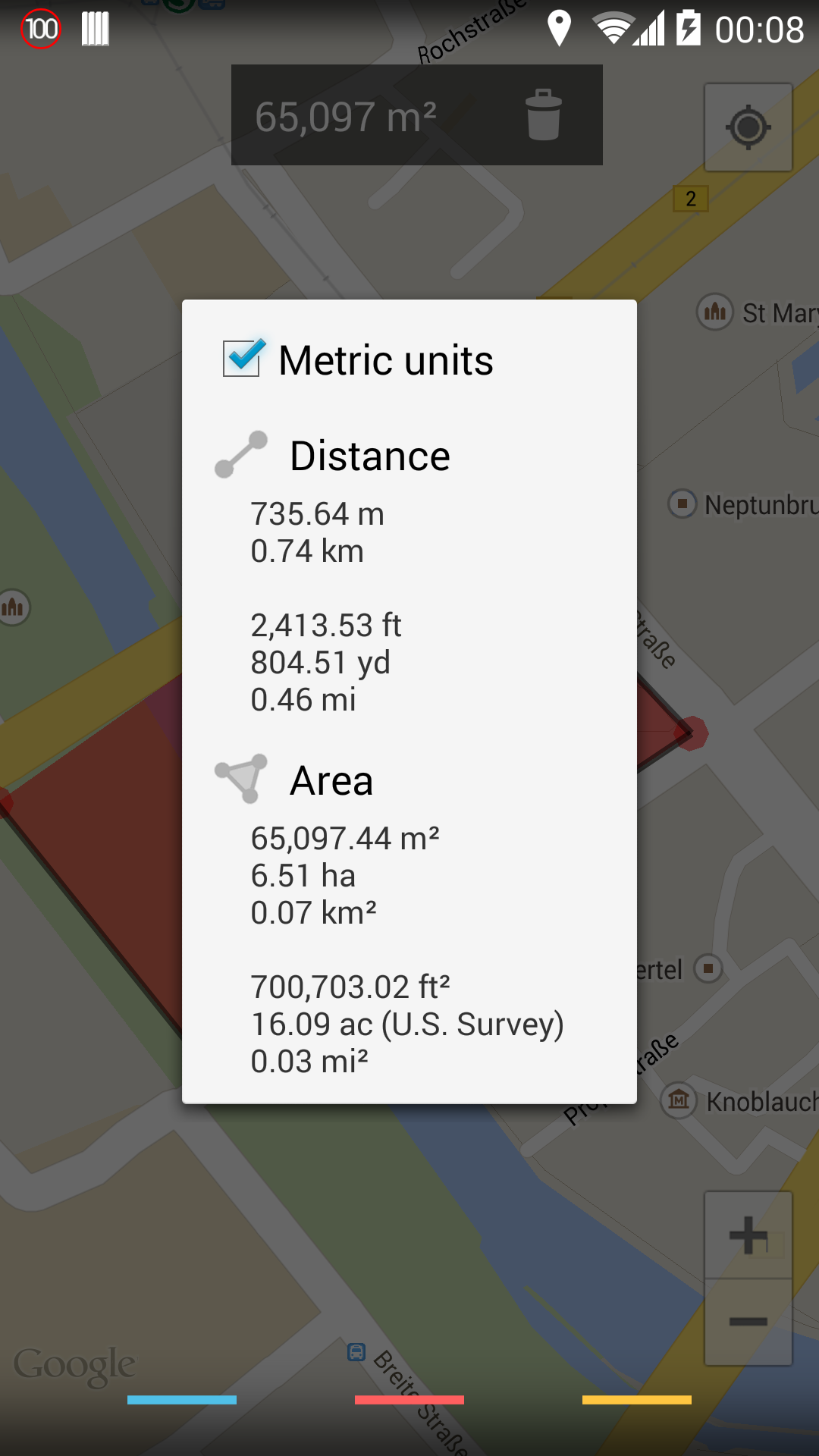اسکرین شات 4 برنامه Maps Measure