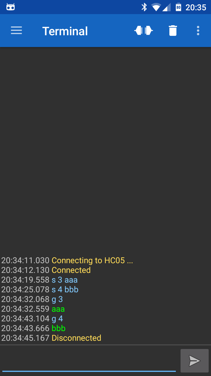 اسکرین شات 1 برنامه Serial Bluetooth Terminal