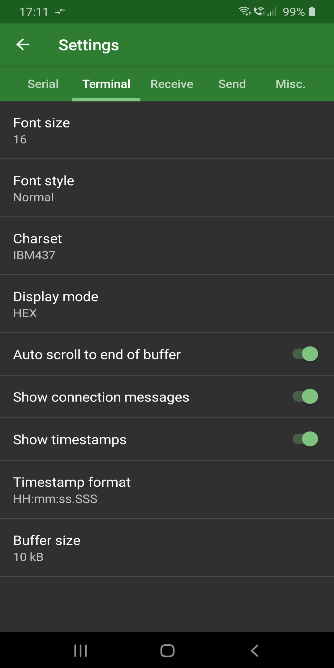 اسکرین شات 6 برنامه Serial USB Terminal
