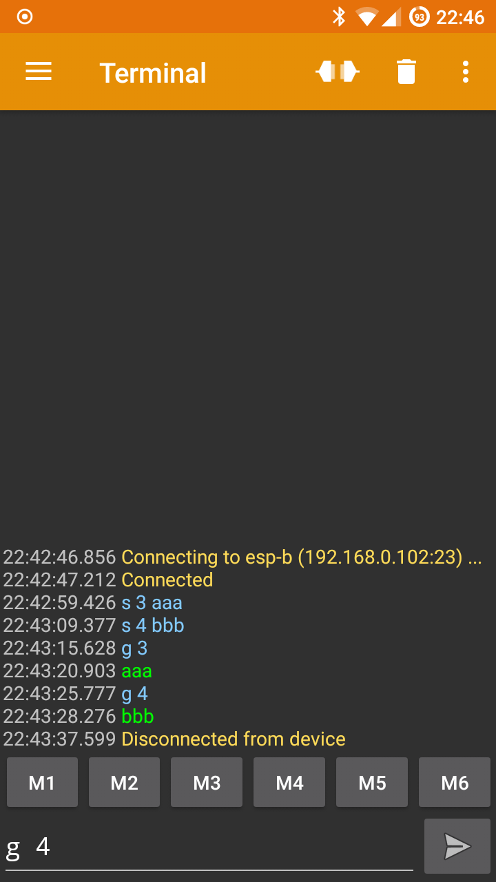 اسکرین شات 1 برنامه Serial WiFi Terminal