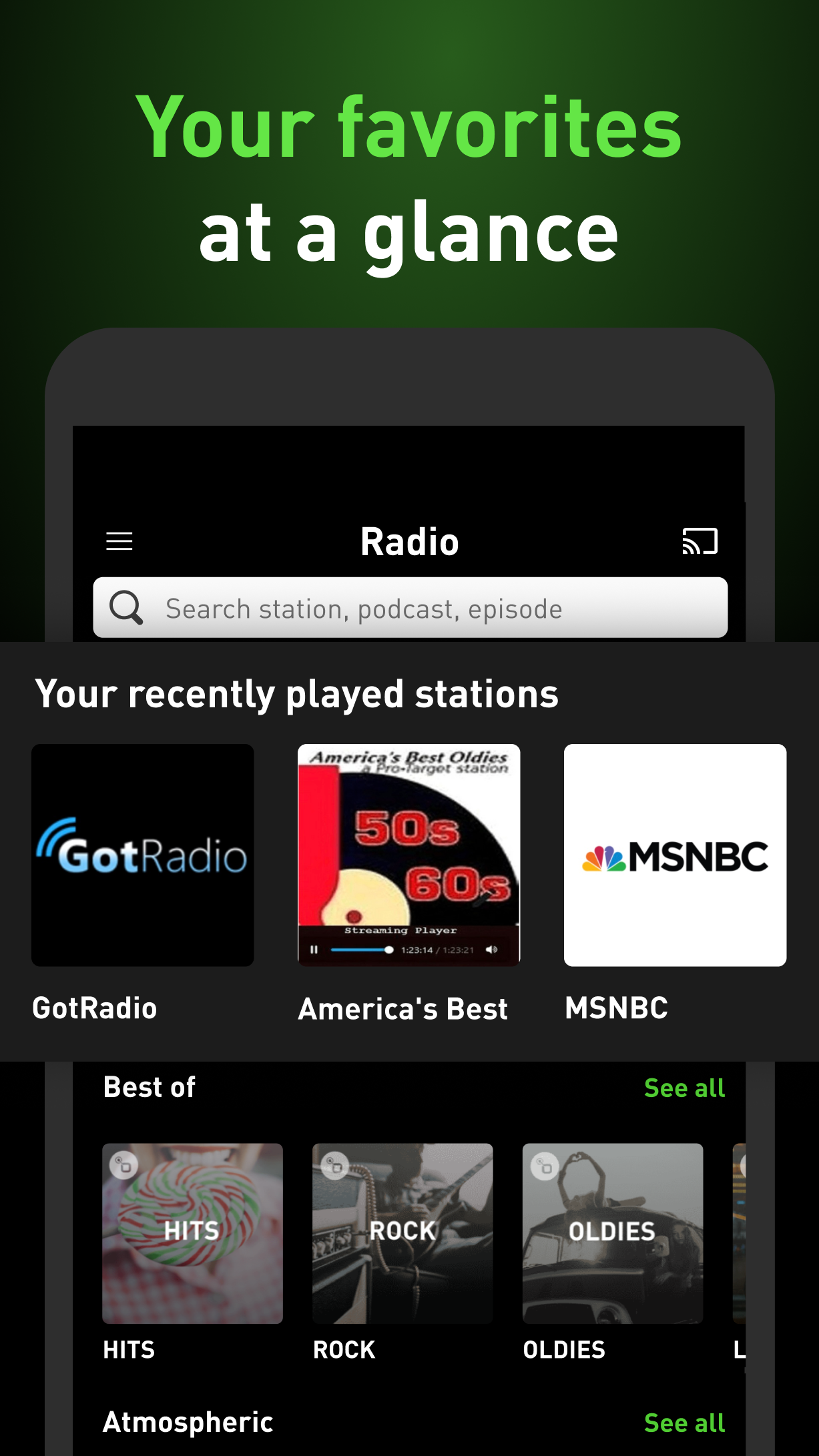 اسکرین شات 2 برنامه radio.net - AM FM Radio Tuner