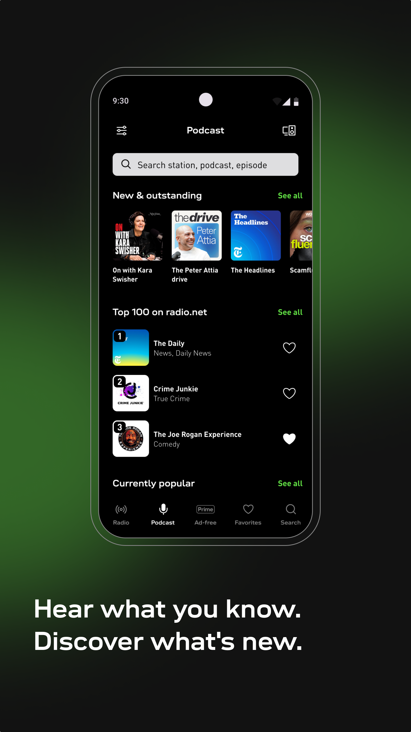 اسکرین شات 2 برنامه radio.net - AM FM Radio Tuner