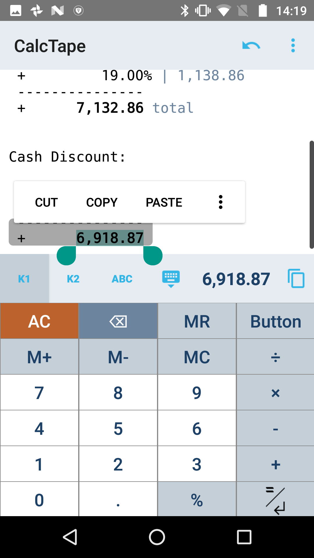 اسکرین شات 2 برنامه CalcTape Calculator with Tape