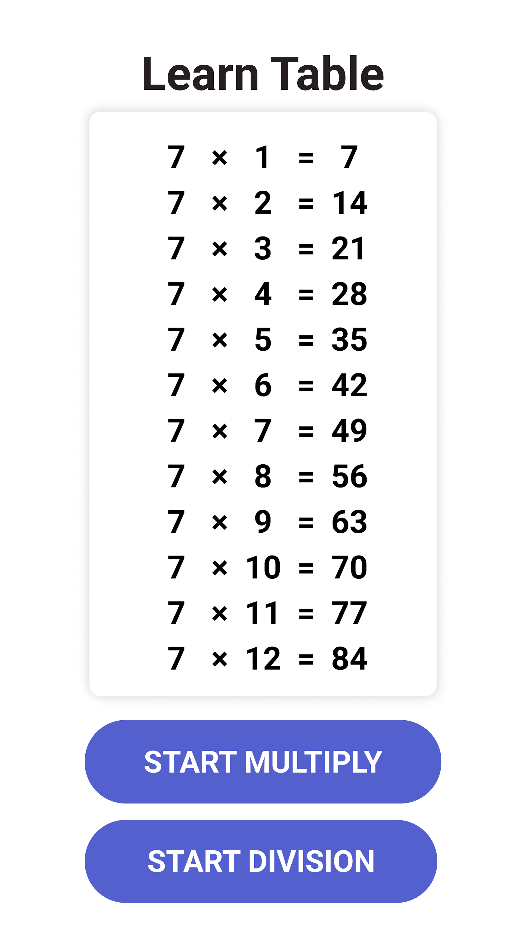 اسکرین شات 1 بازی Times Tables & Math Games